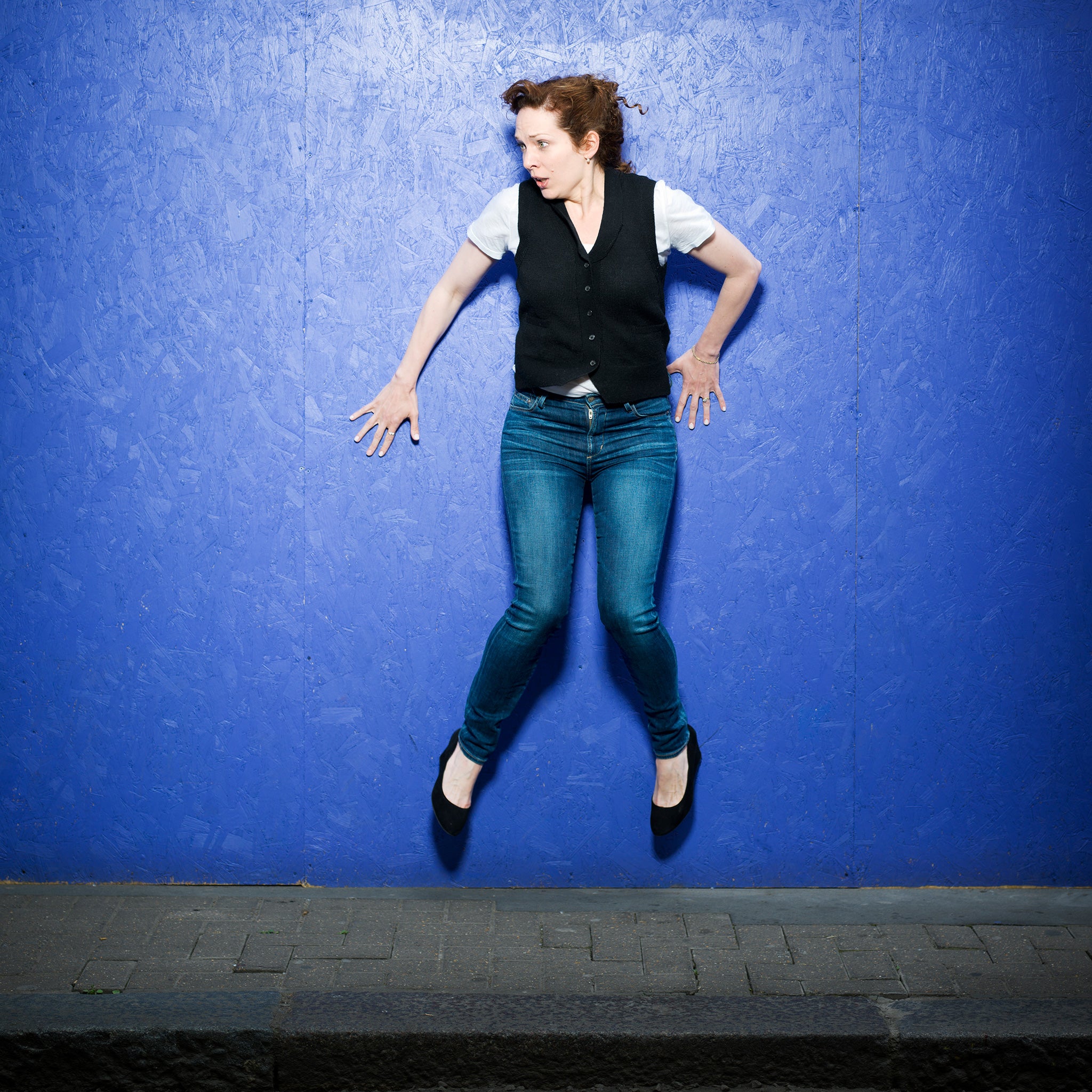 Katherine Parkinson photographed at Quo Vadis, Soho