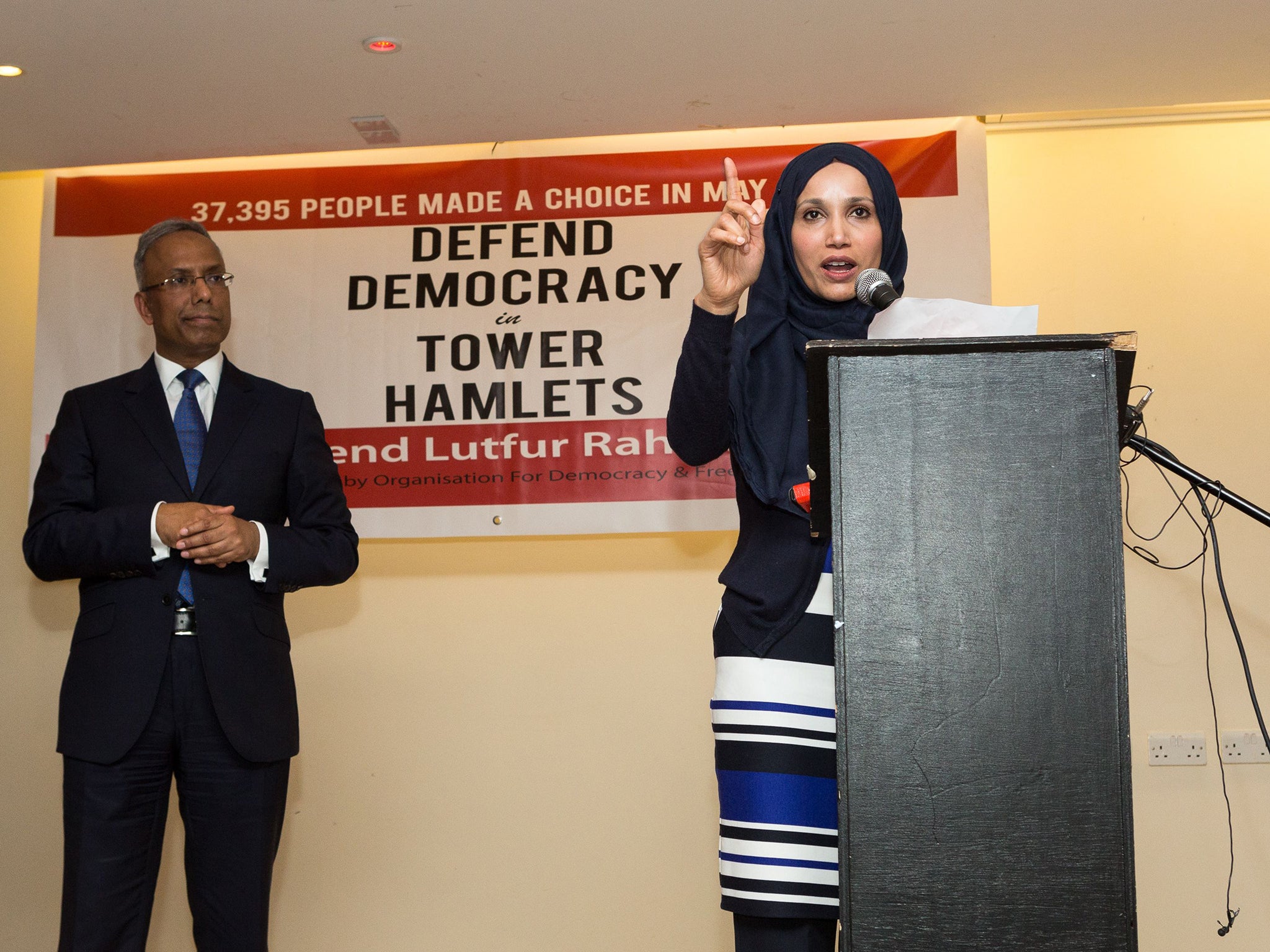 Rabina Khan, right, is Lutfur Rahman’s, left, chosen successor