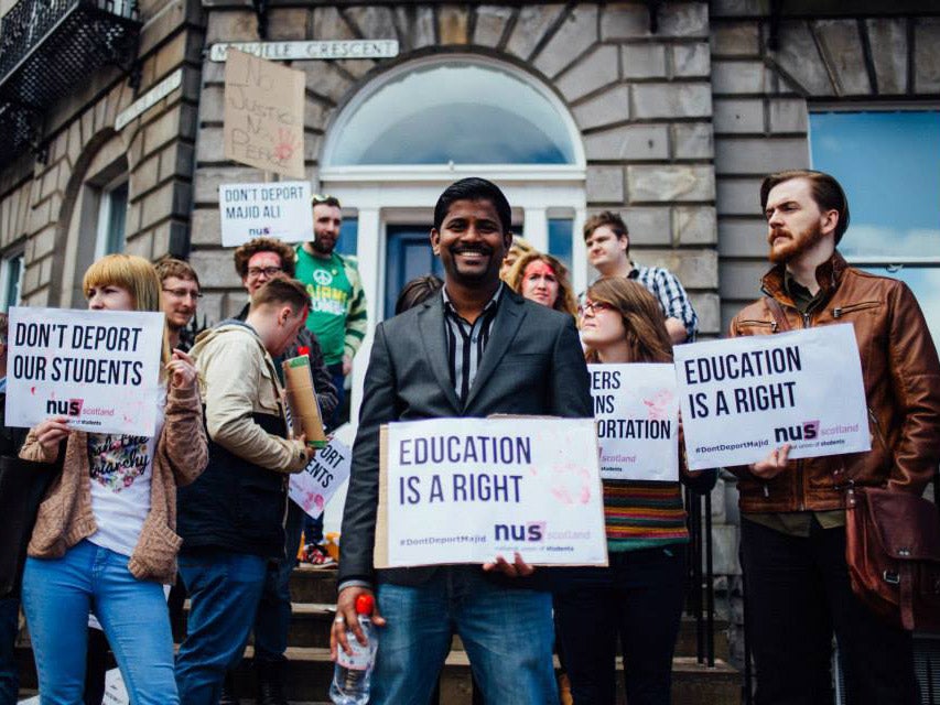 NUS members protest at Scotland Office in Edinburgh