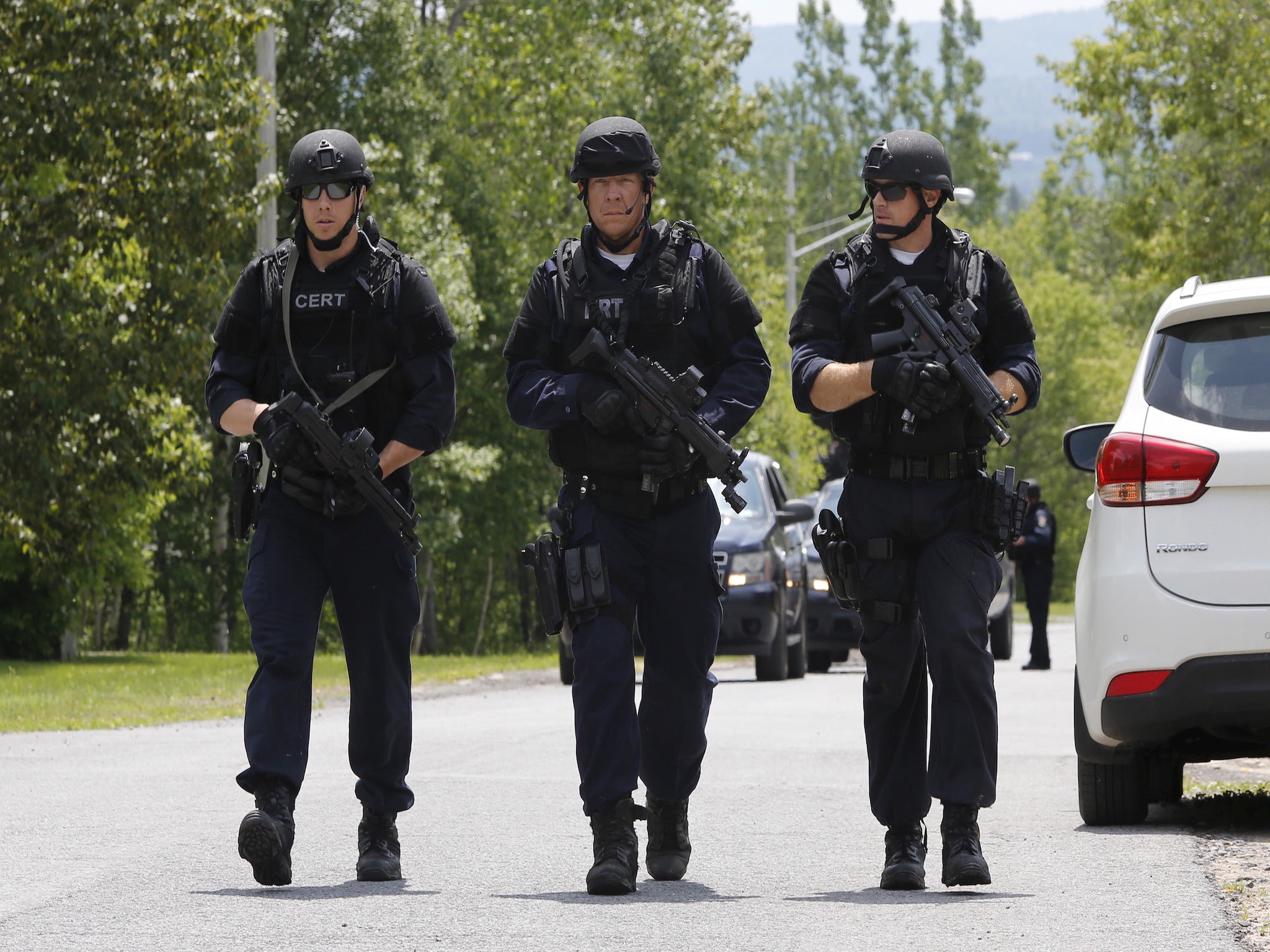 Police at the site of the Dannemora prison break