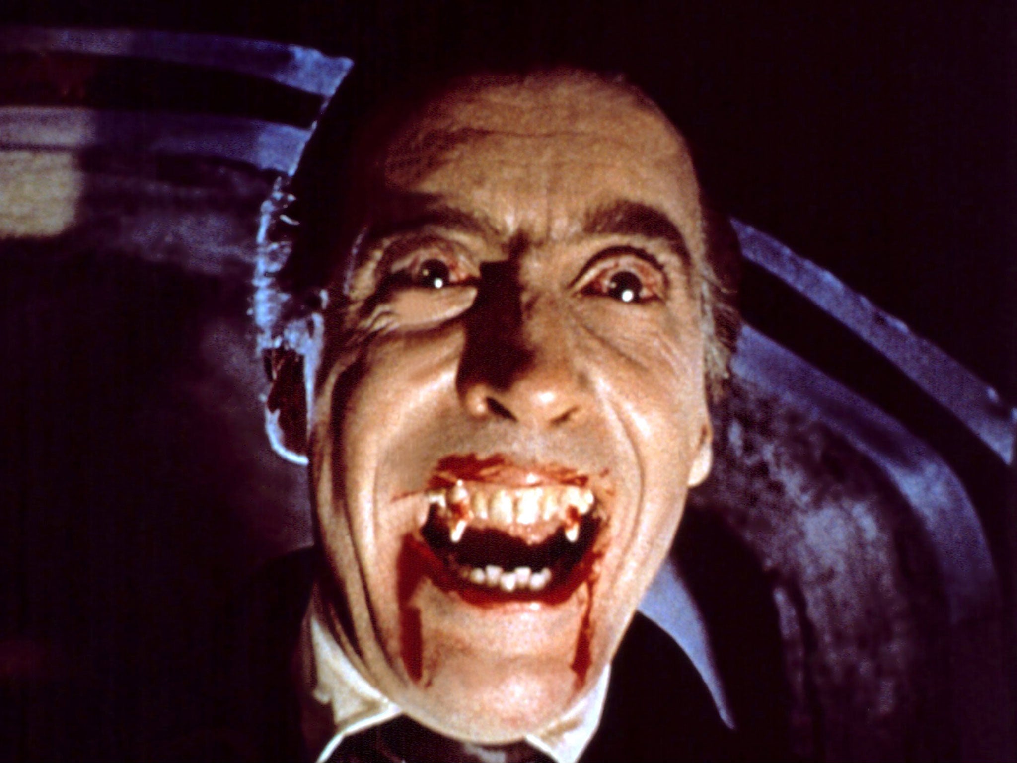 Christopher Lee as the bloodsucking vampire Count Dracula in 1958's Horror of Dracula