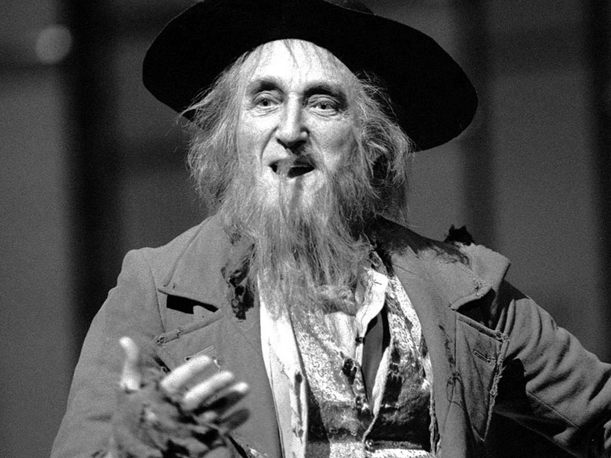 Moody in his best known role as Fagin, on stage in 1985