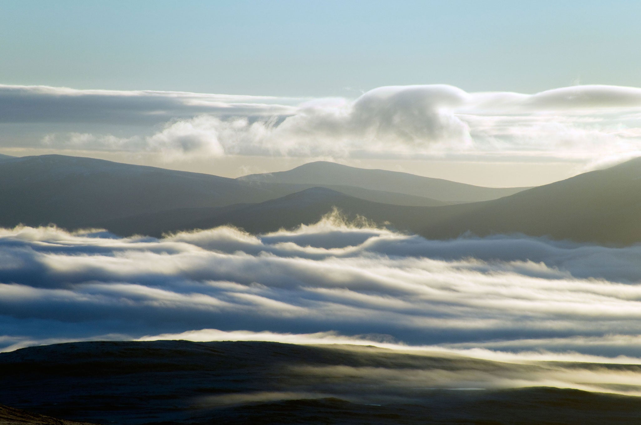 Magical: Low cloud and mist over Sutherland in Scotland