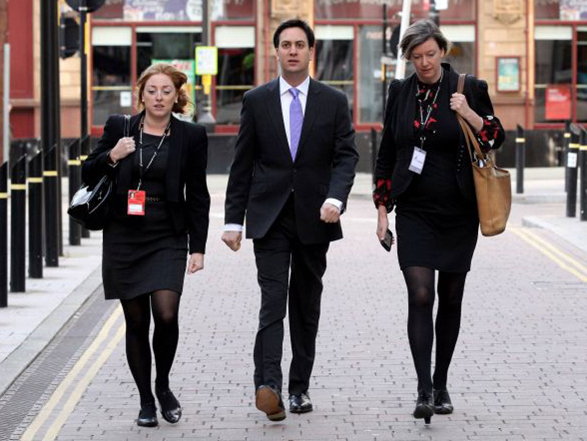 Katie Myler, left, with ex-Labour leader Ed Miliband