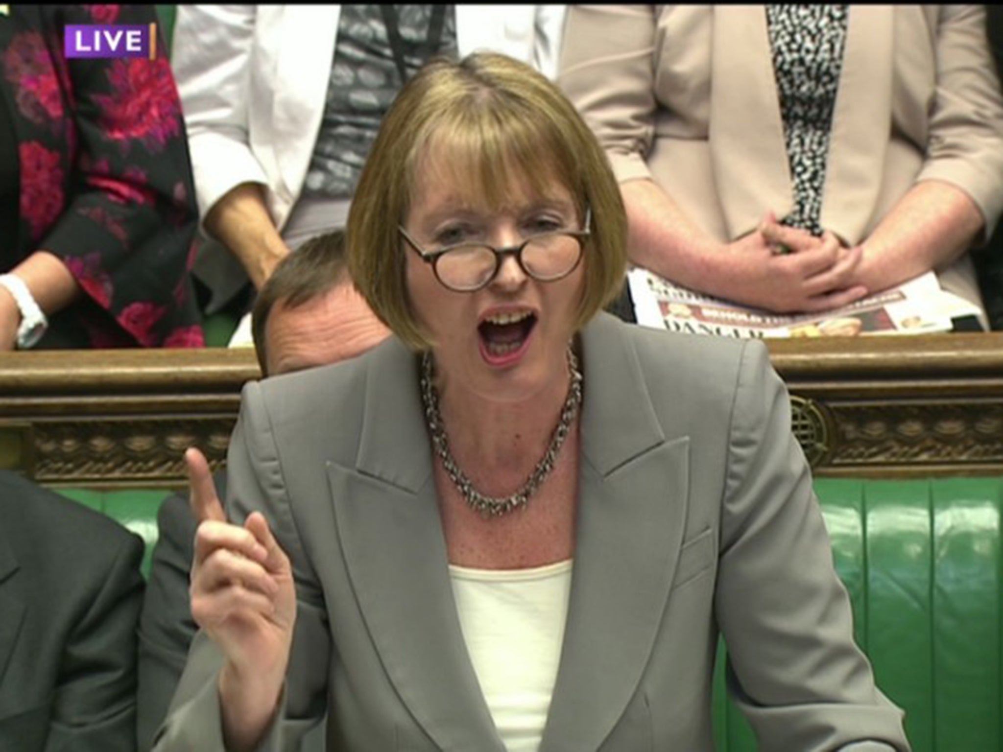 Labour's acting leader Harriet Harman at PMQs last week