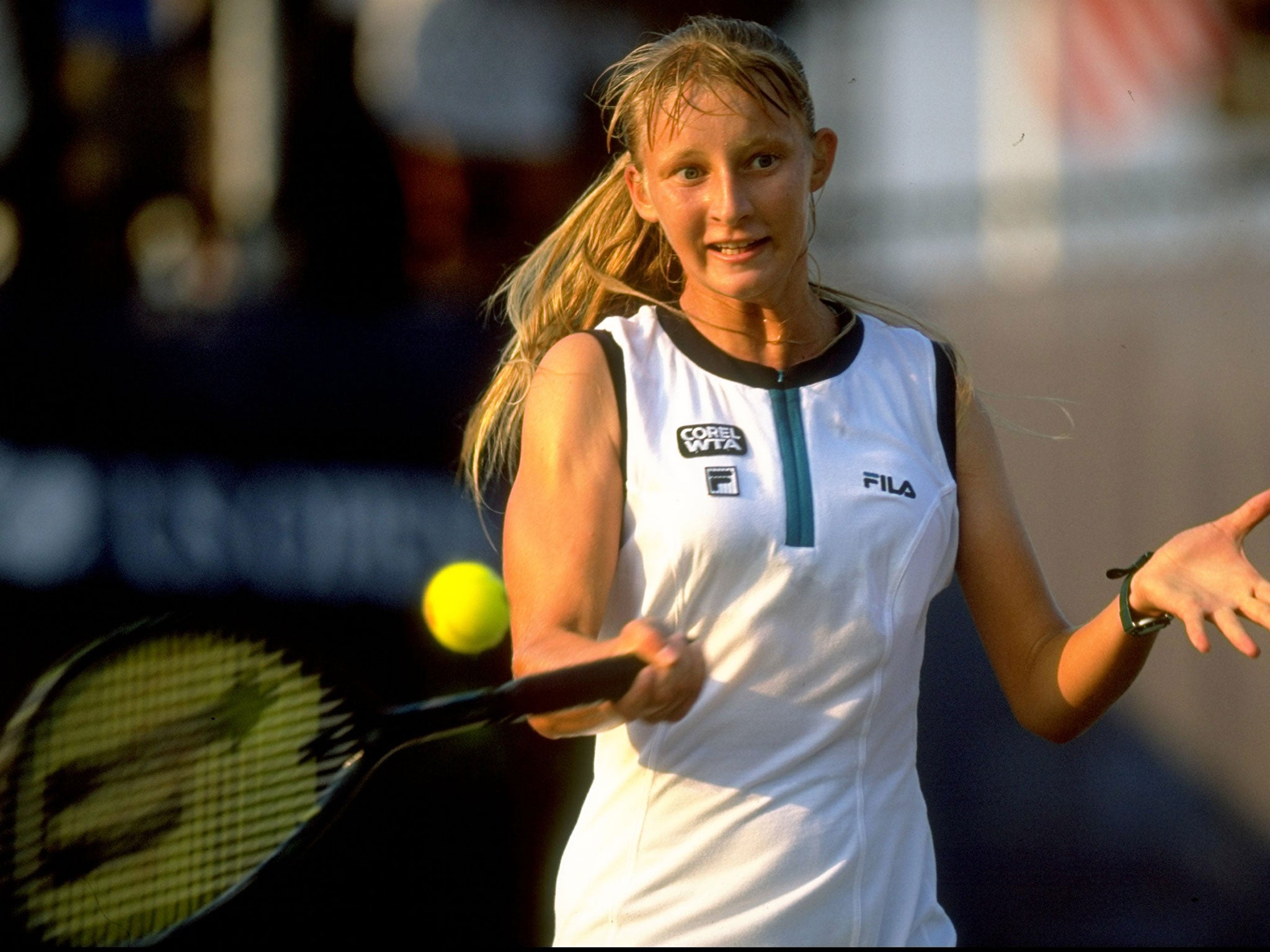 Mirjana Lucic-Baroni in action at the US Open in 1997