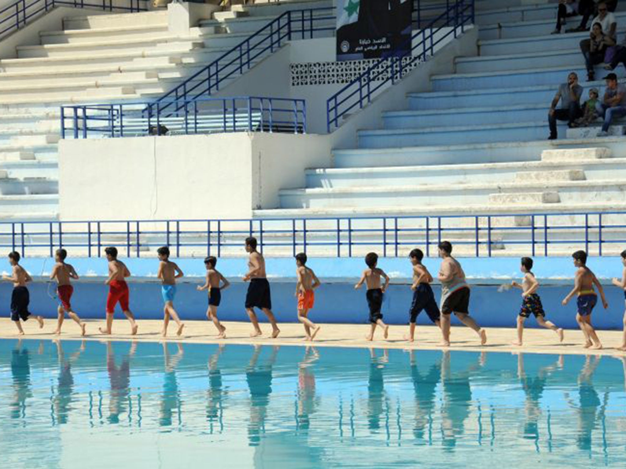 Damascus's sports centre. Many families opt to put their kids in summer schools to keep them away from the raging conflict