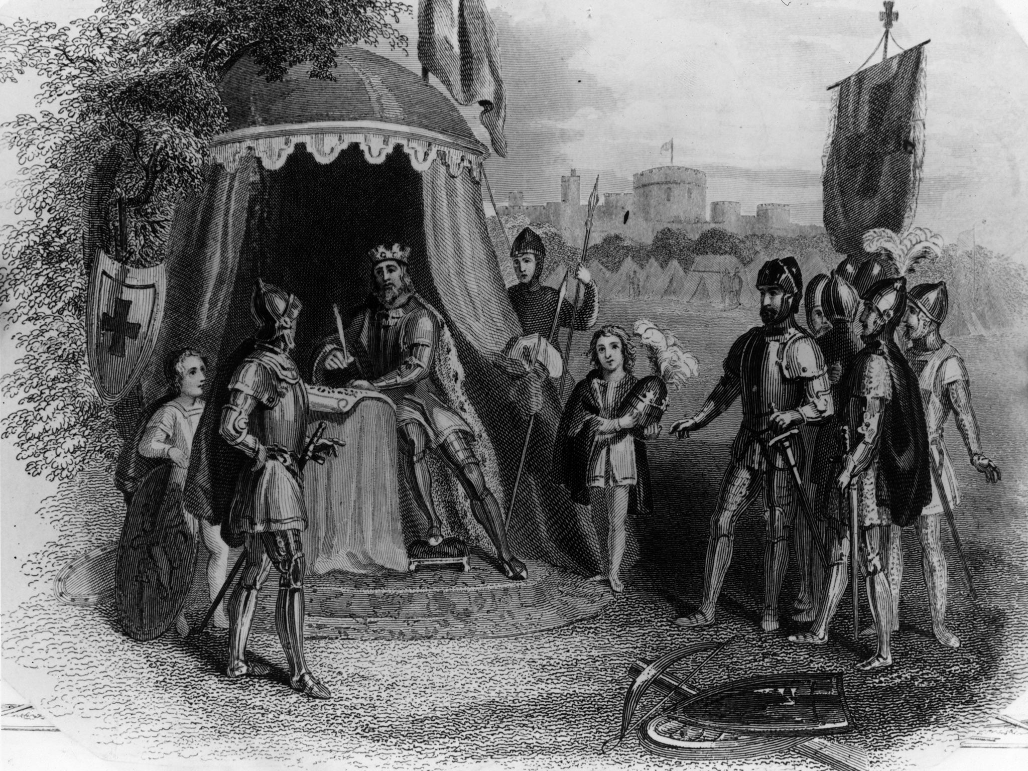 King John signs the Magna Carta in 1215