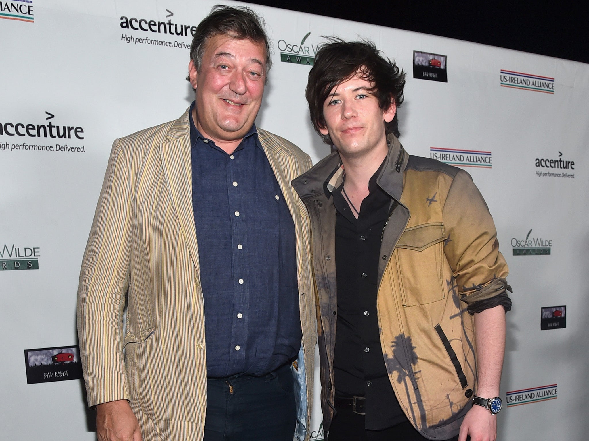 Stephen Fry and Elliott Spencer in 2015