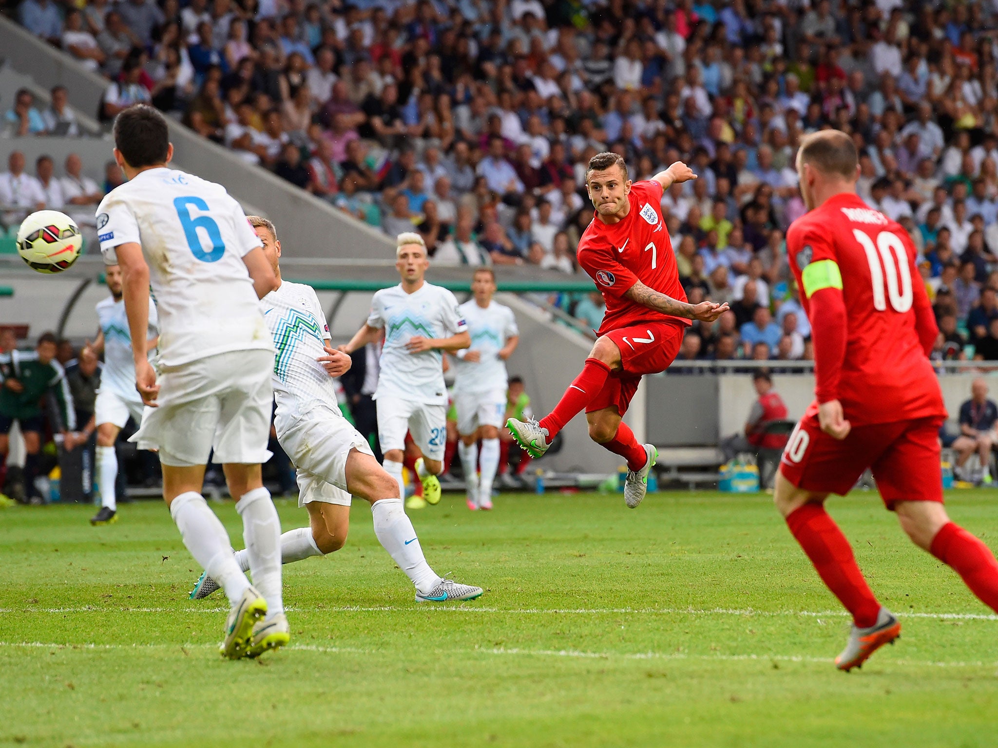 Jack Wilshere scores for England