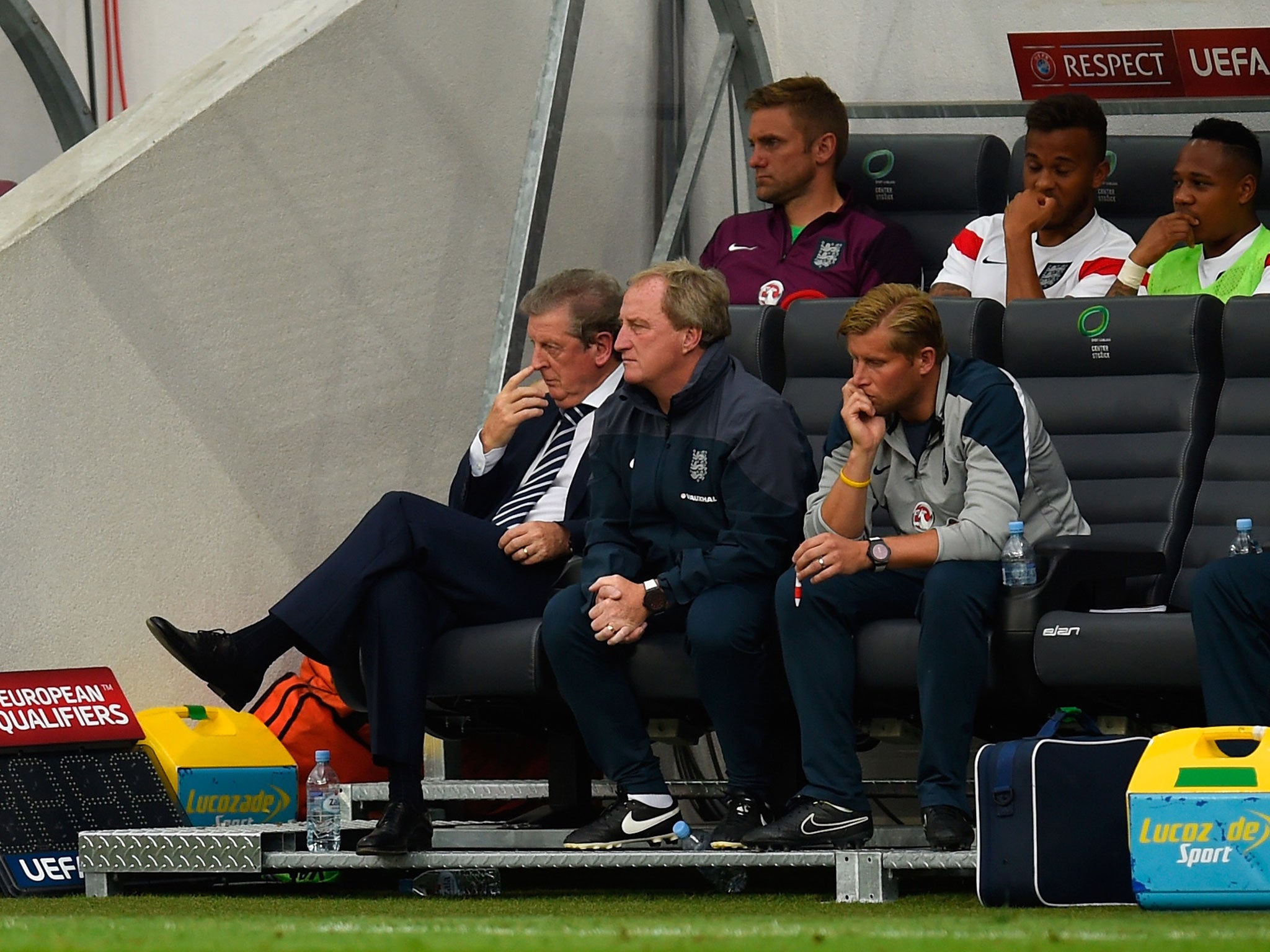 Roy Hodgson watches on during the first half