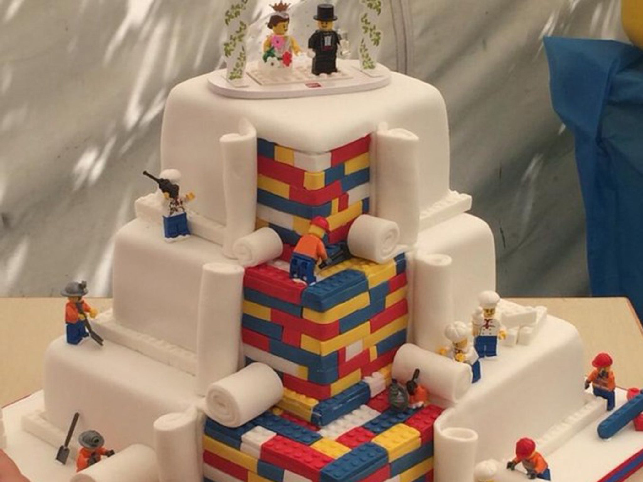 A London baker has been forced to make a public appeal for people to stop contacting him after making a cake out of edible Lego bricks.