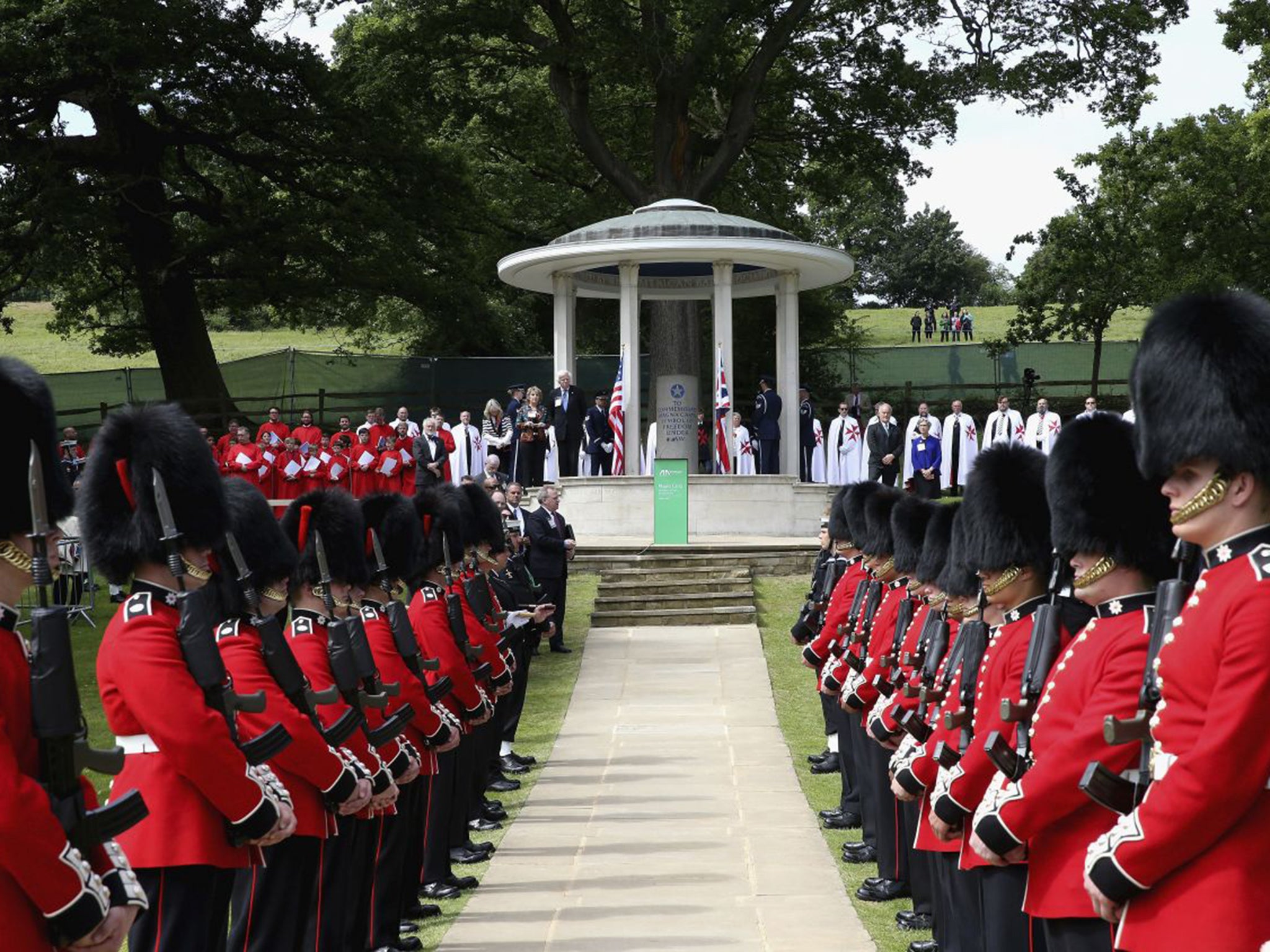 The Magna Carta Memorial at Runnymede holds the simple inscription: "To commemorate Magna Carta, symbol of freedom under law"