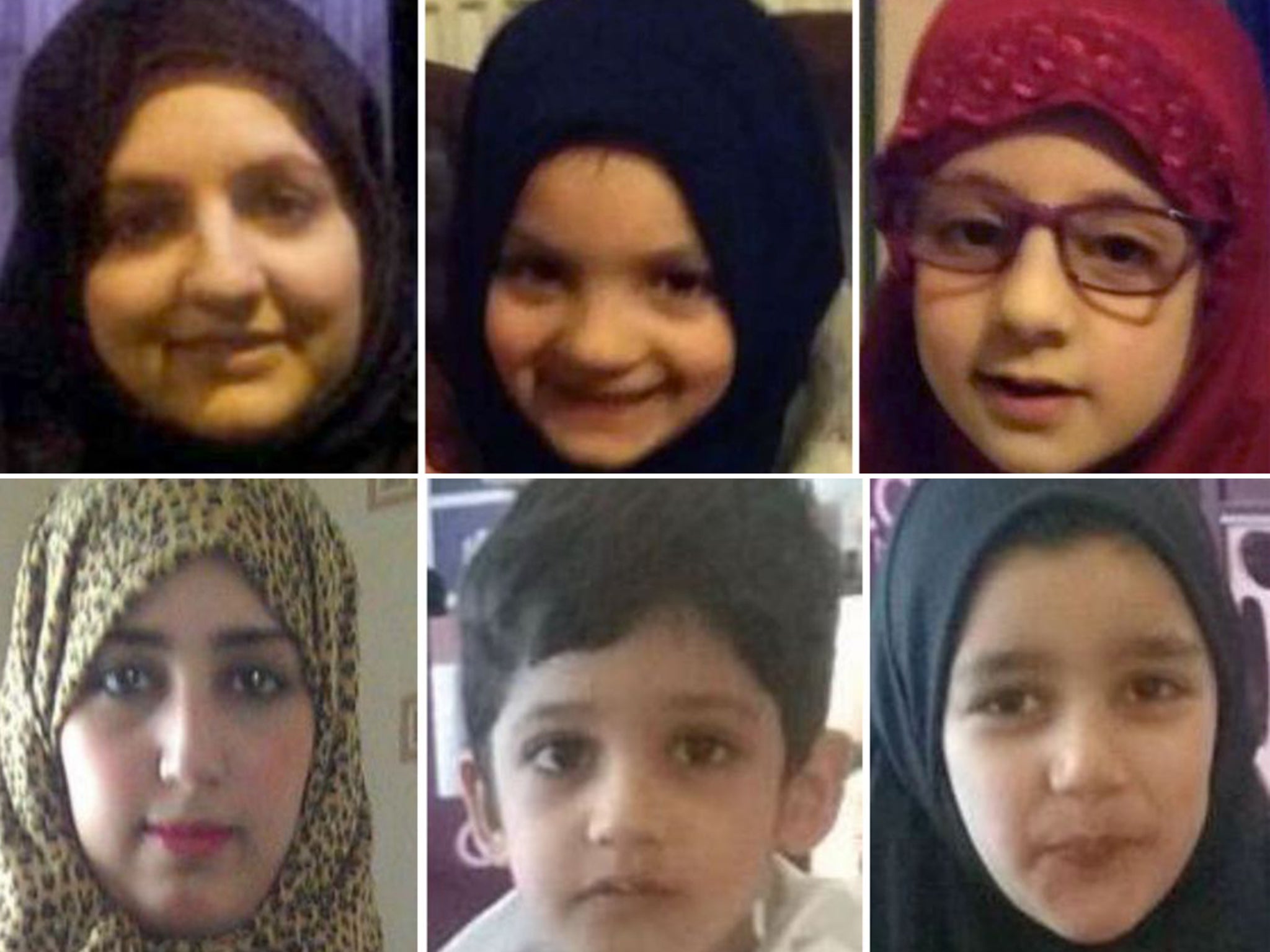 Top row from left: Zohra Dawood with her children; Nurah Binte Zubair and Haafiyah Binte. Bottom row from left: Zubair Khadiga Bibi Dawood with her children; Muhammad Haseeb and Maryam Siddiqui