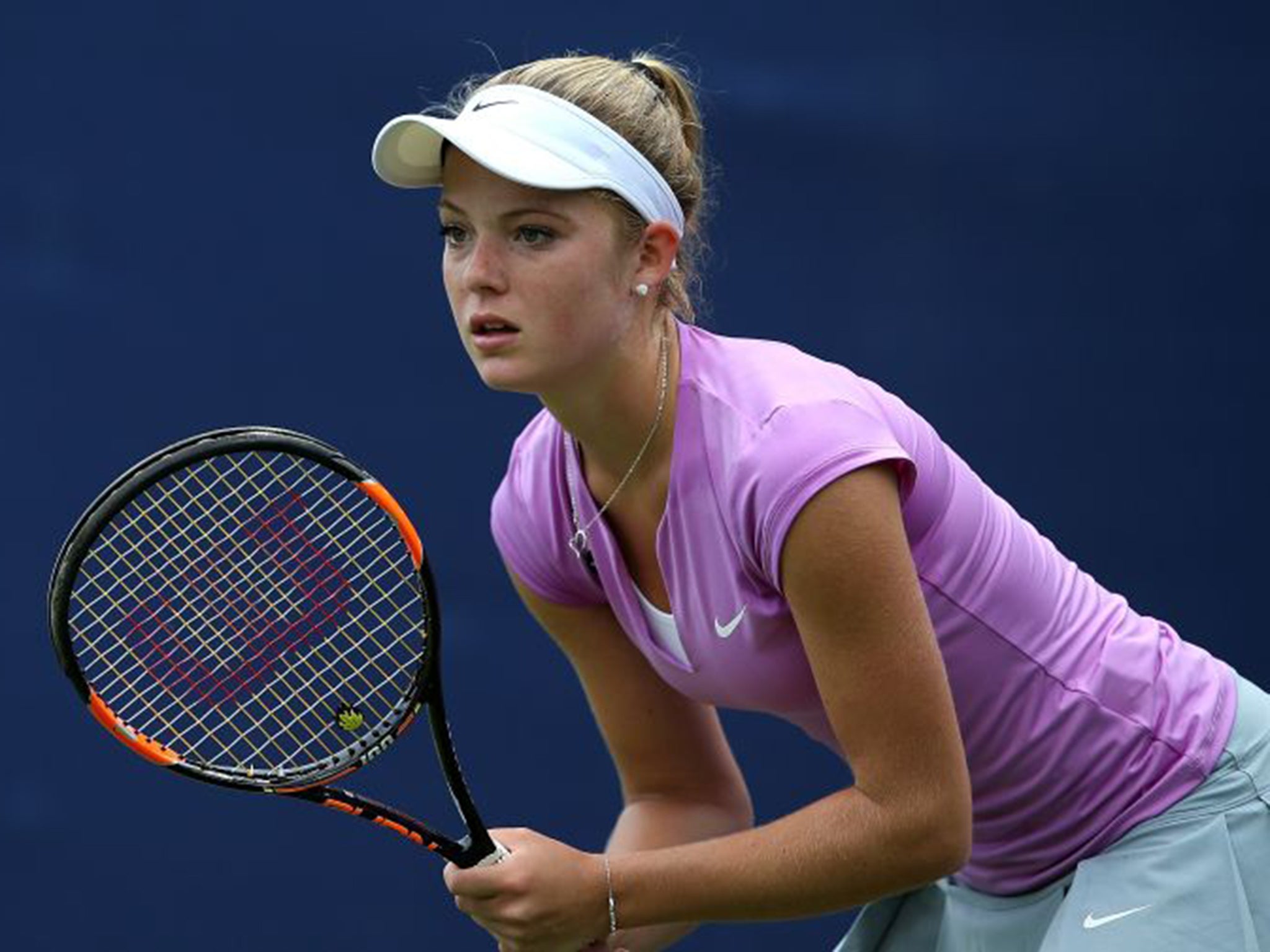 Britain’s Katie Swan, 16, lost to the experienced Tsvetana Pironkova at Edgbaston