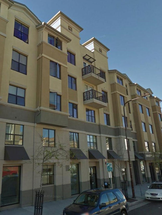 The balcony where five Irish people died before it collapsed in Kittredge Street, Berkeley