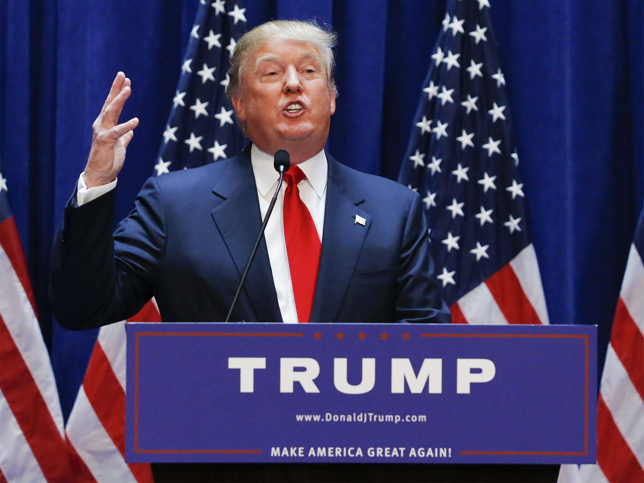 Real estate mogul and TV personality Donald Trump announces his campaign for the 2016 Republican presidential nomination