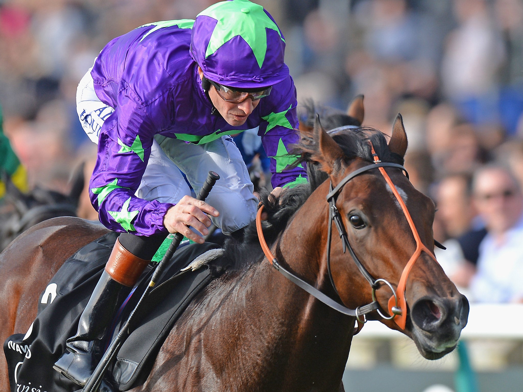 Richard Hughes riding Ivawood at Newmarket last year