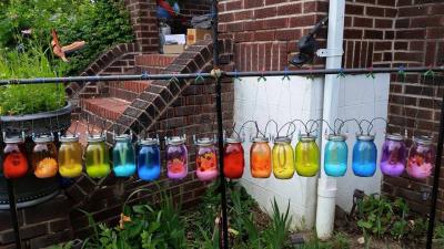 The 'relentlessly gay' garden features in question. Source: Facebook