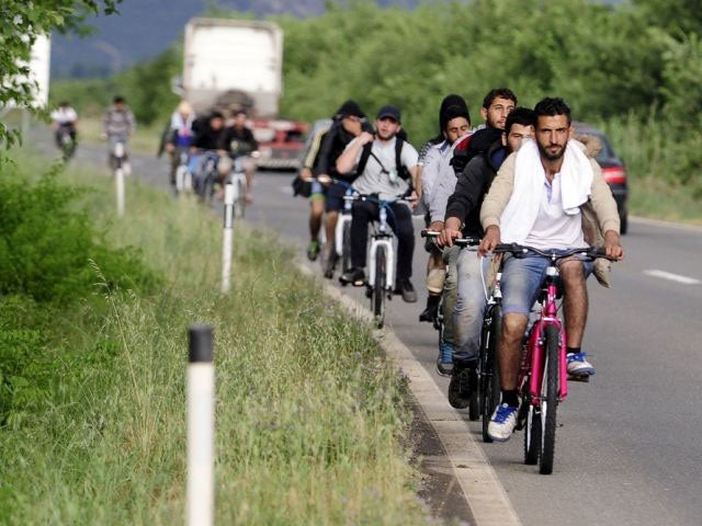 Bikes are an increasingly popular choice for migrants passing through Macedonia