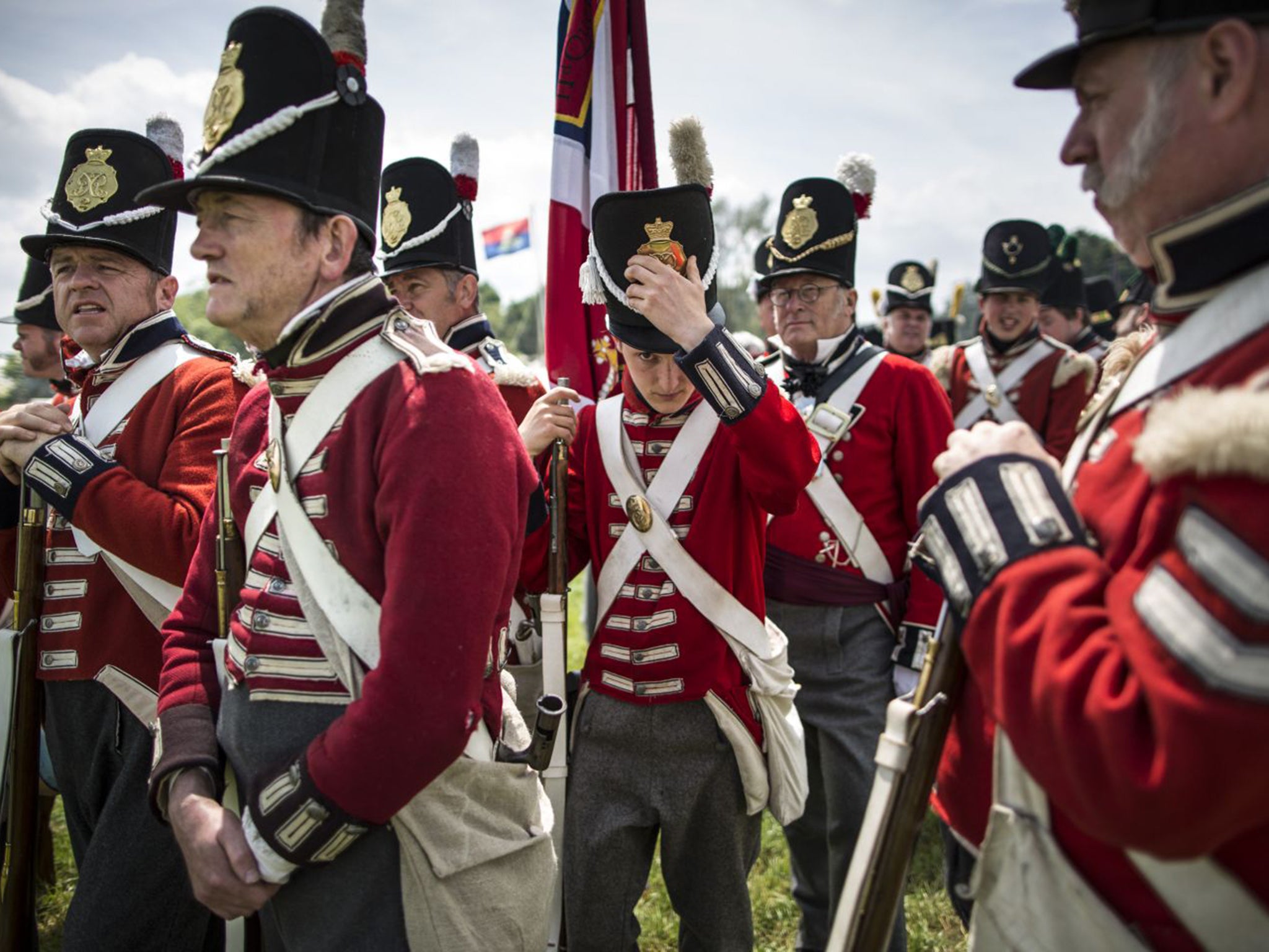 A practice drill in the allied bivouac camp yesterday; there will be 5,000 official re-enactors participating over the weekend