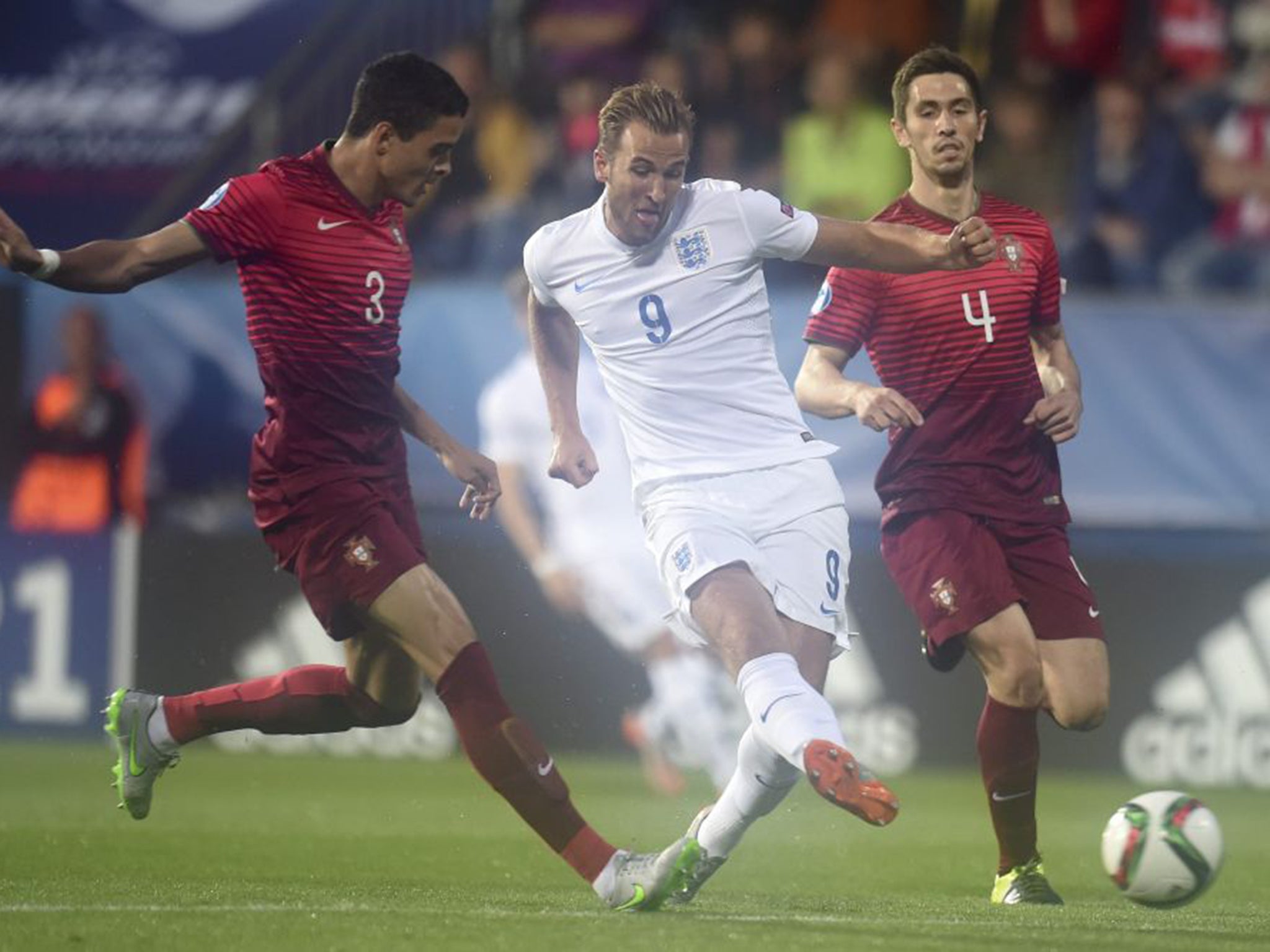 Harry Kane during the defeat to Portugal in England's opener