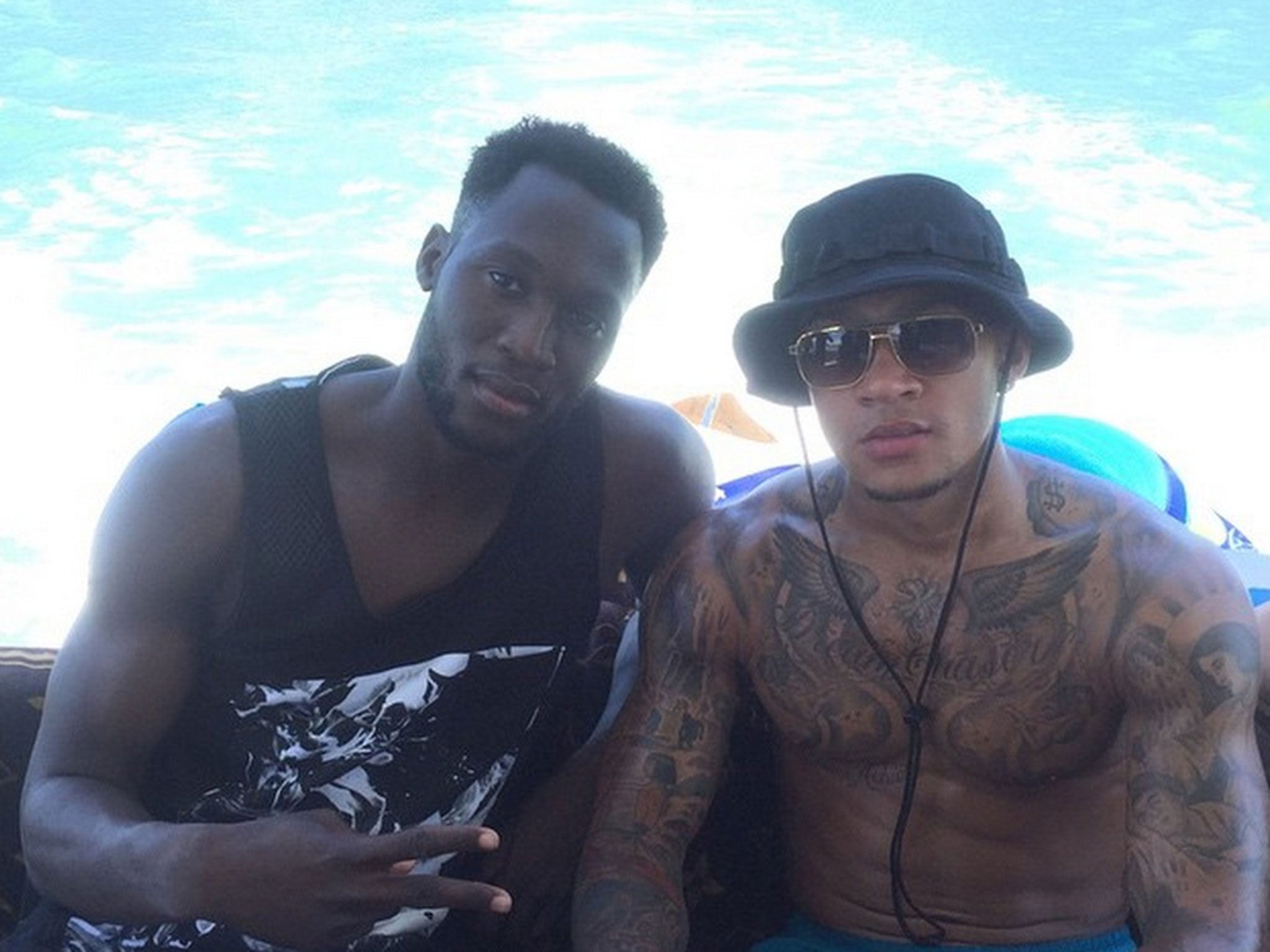 Memphis Depay posted this on Instagram, posing with Romelu Lukaku