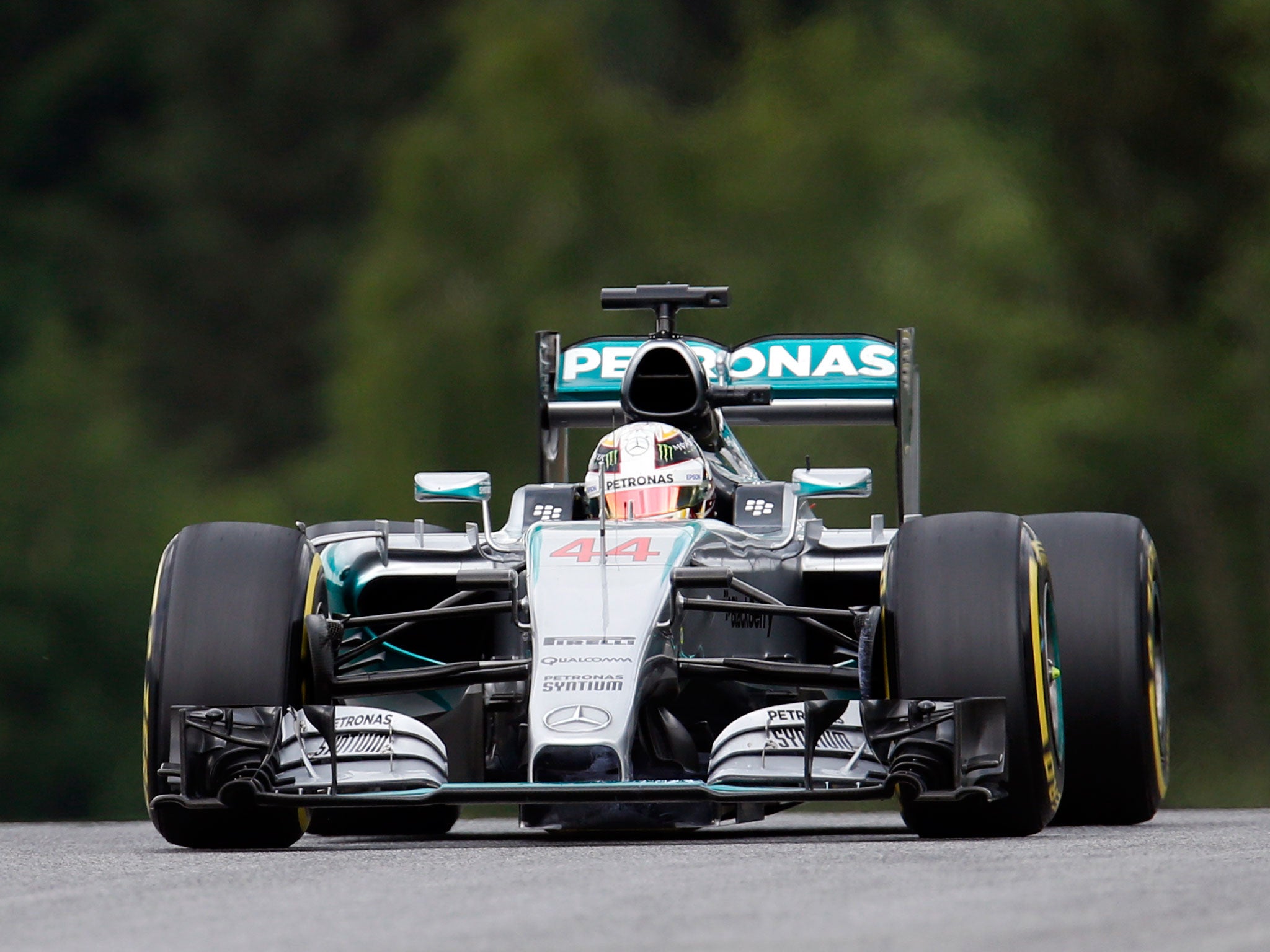 Hamilton during practice for the Austrian GP