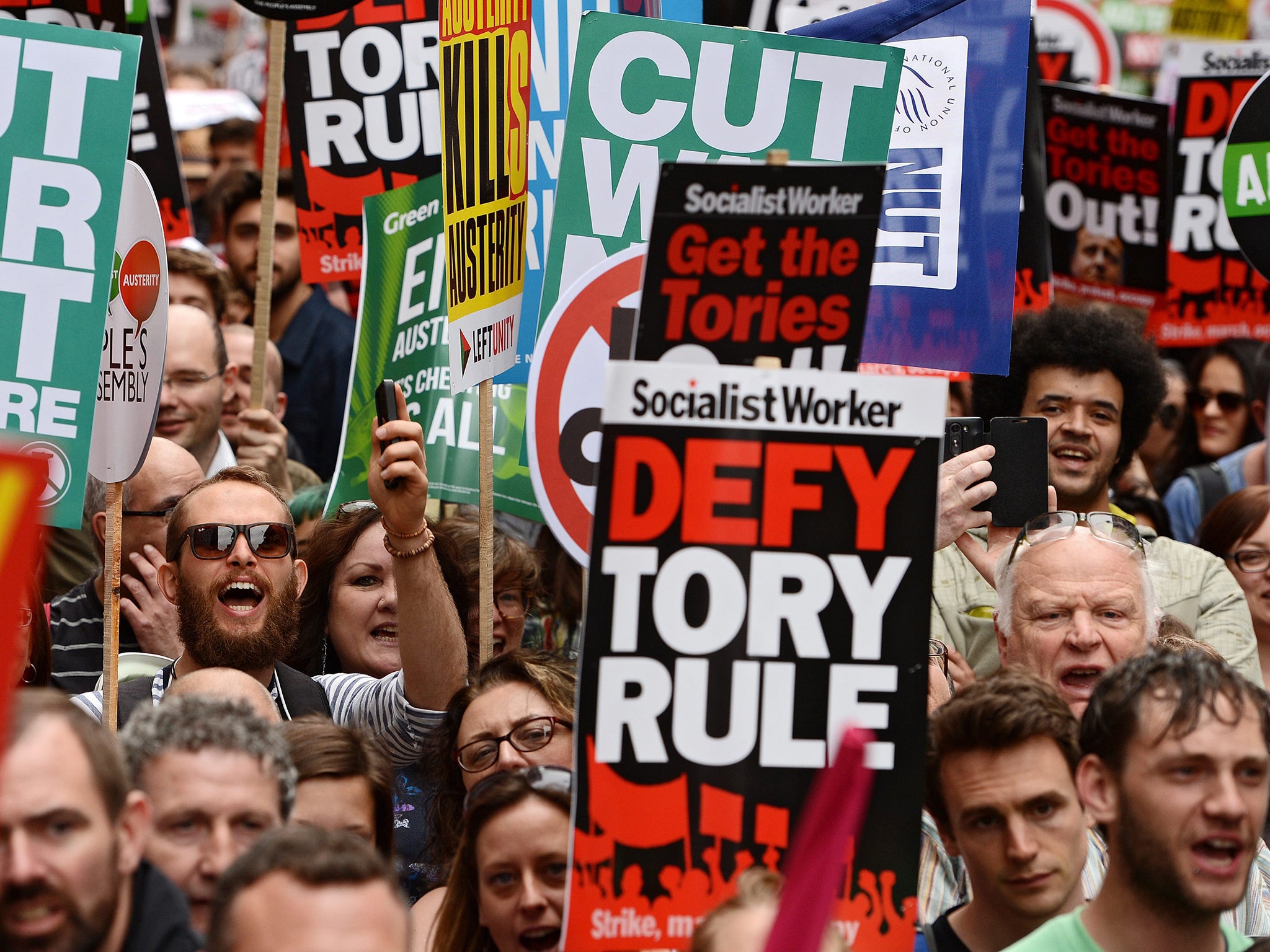 A reported 250,000 protesters marched in London yesterday