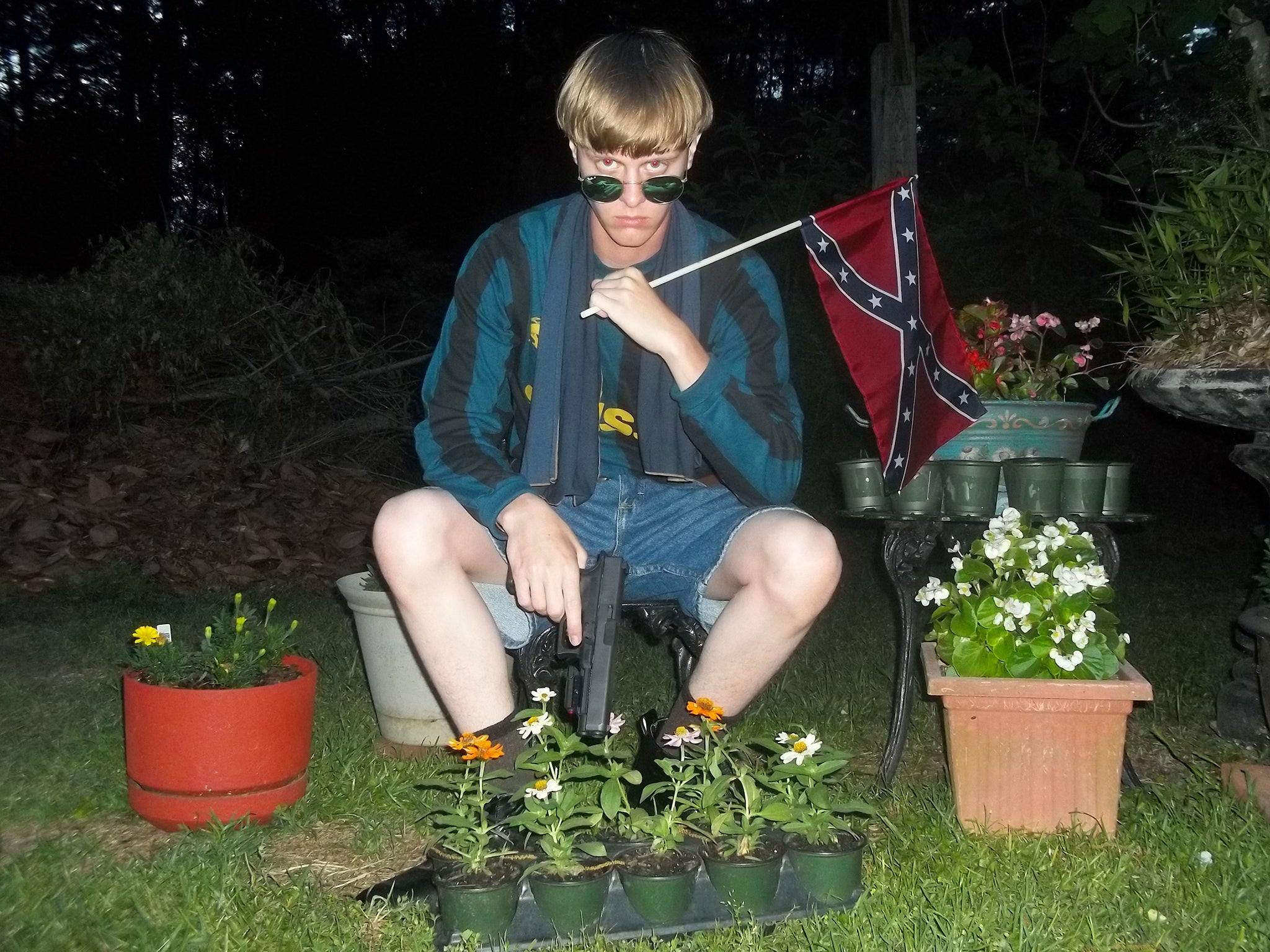 Dylann Storm Roof, the alleged Charleston shooter, posed with a Confederate flag and a gun