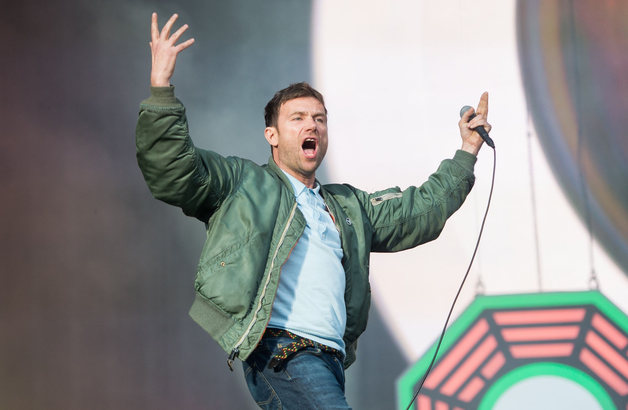 Damon Albarn performing in Hyde Park last night