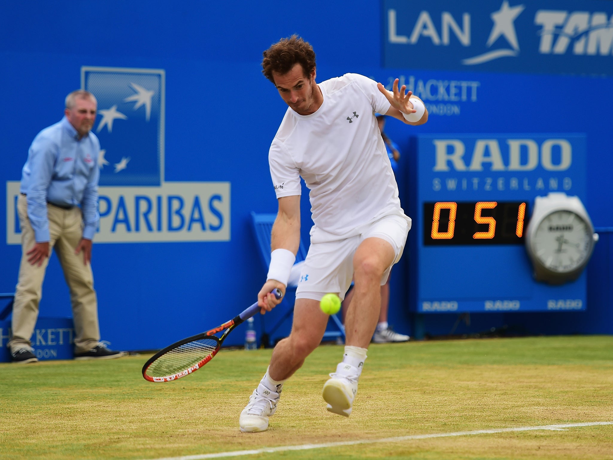 Murray on his way to a quick victory against Kevin Anderson