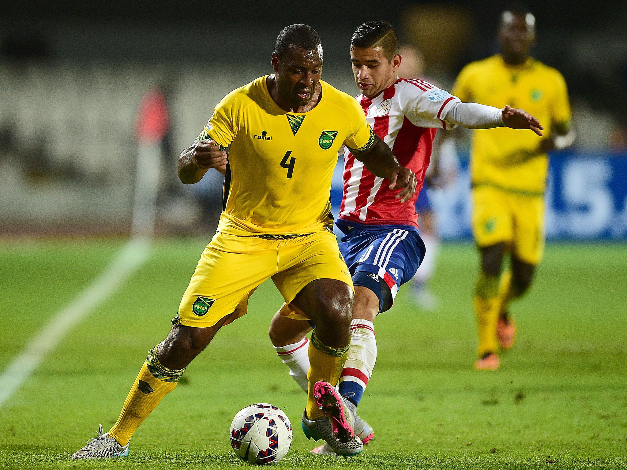 Wes Morgan in action for Jamaica