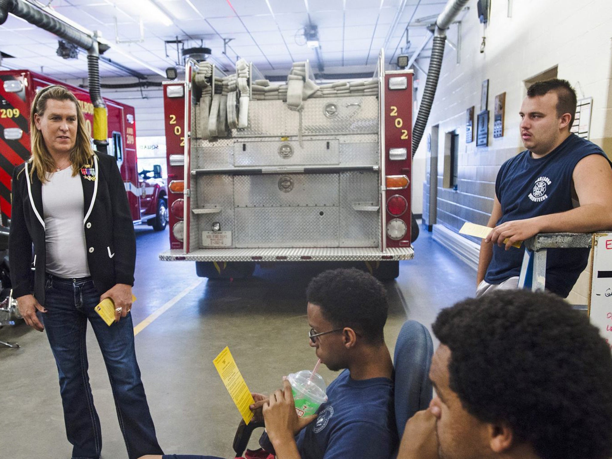 Beck visits a local fire station