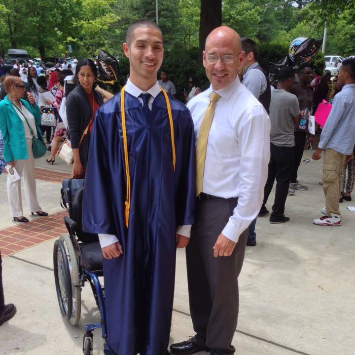 The senior on his graduation day