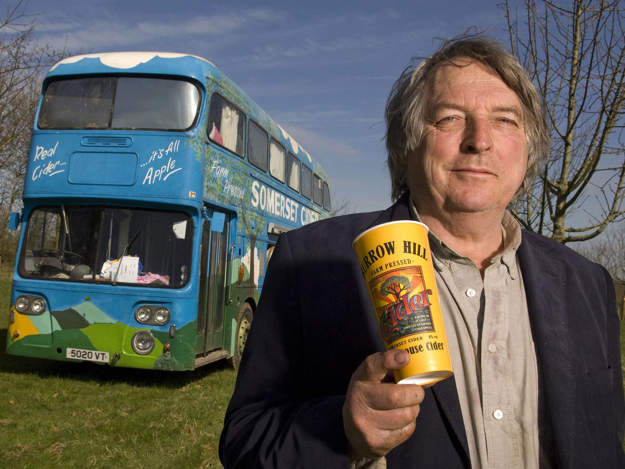 Julian Temperley with his Somerset Cider Bus (Pic: Rex)