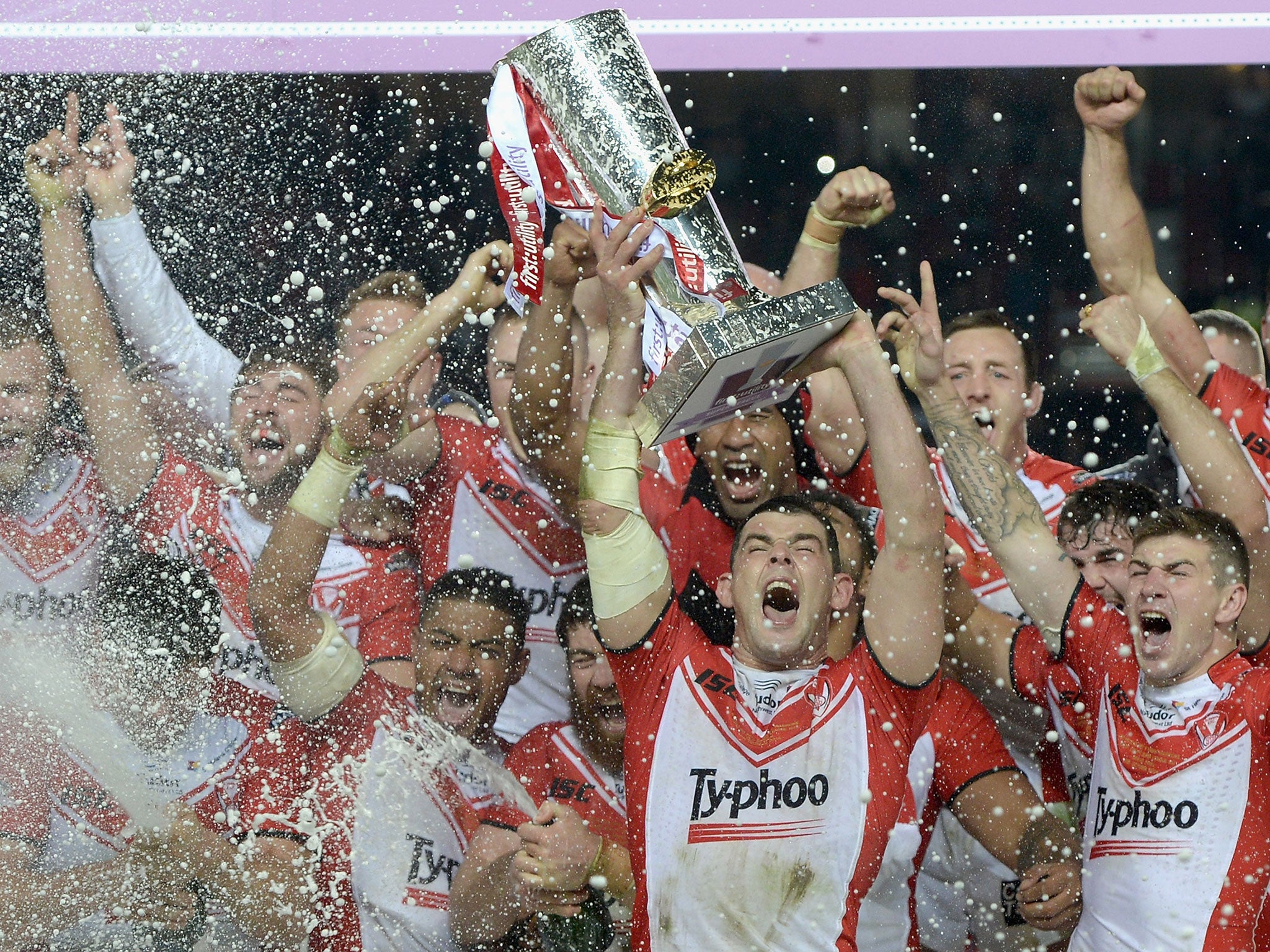 Wellens lifts the Super League trophy at the end of last season