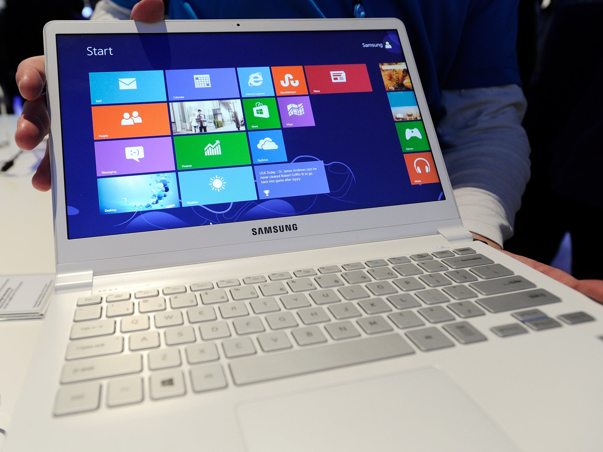 The Samsung Series 9 ultra laptop is on display at the 2013 International CES at the Las Vegas Convention Center on January 8, 2013 in Las Vegas, Nevada