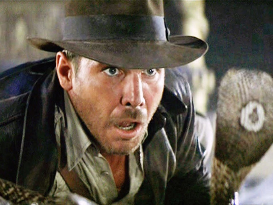 Harrison Ford as Indiana Jones, coming face to face with a Cobra in 1981's 'Raiders of the Lost Ark'