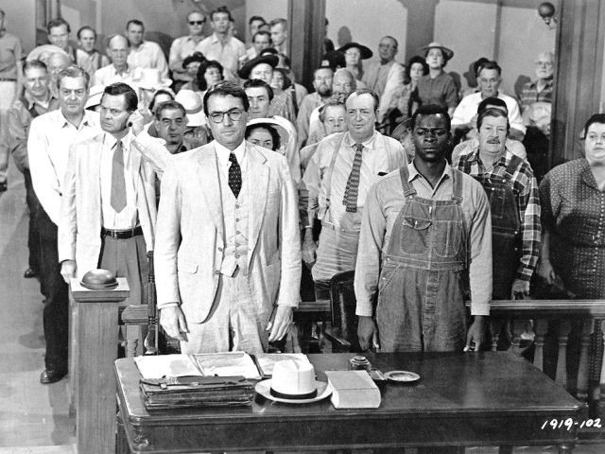 Still relevant: Gregory Peck, left, and Brock Peters, right, in a scene from the 1962 film adaptation of 'To Kill a Mockingbird'