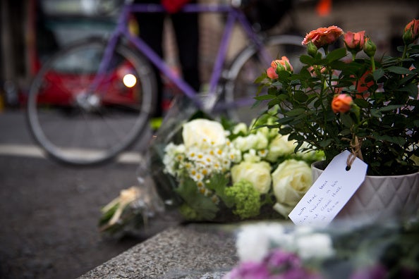 Flowers and tributes placed at Bank junction in response to the death of Mrs Tao