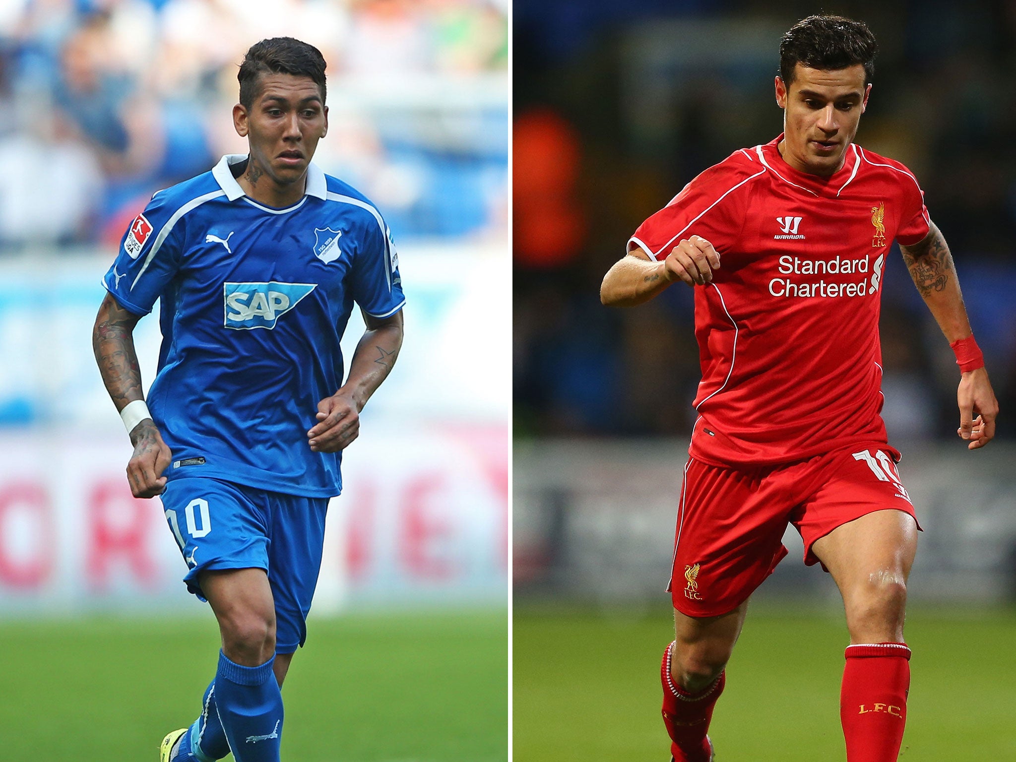 Roberto Firmino and Philippe Coutinho