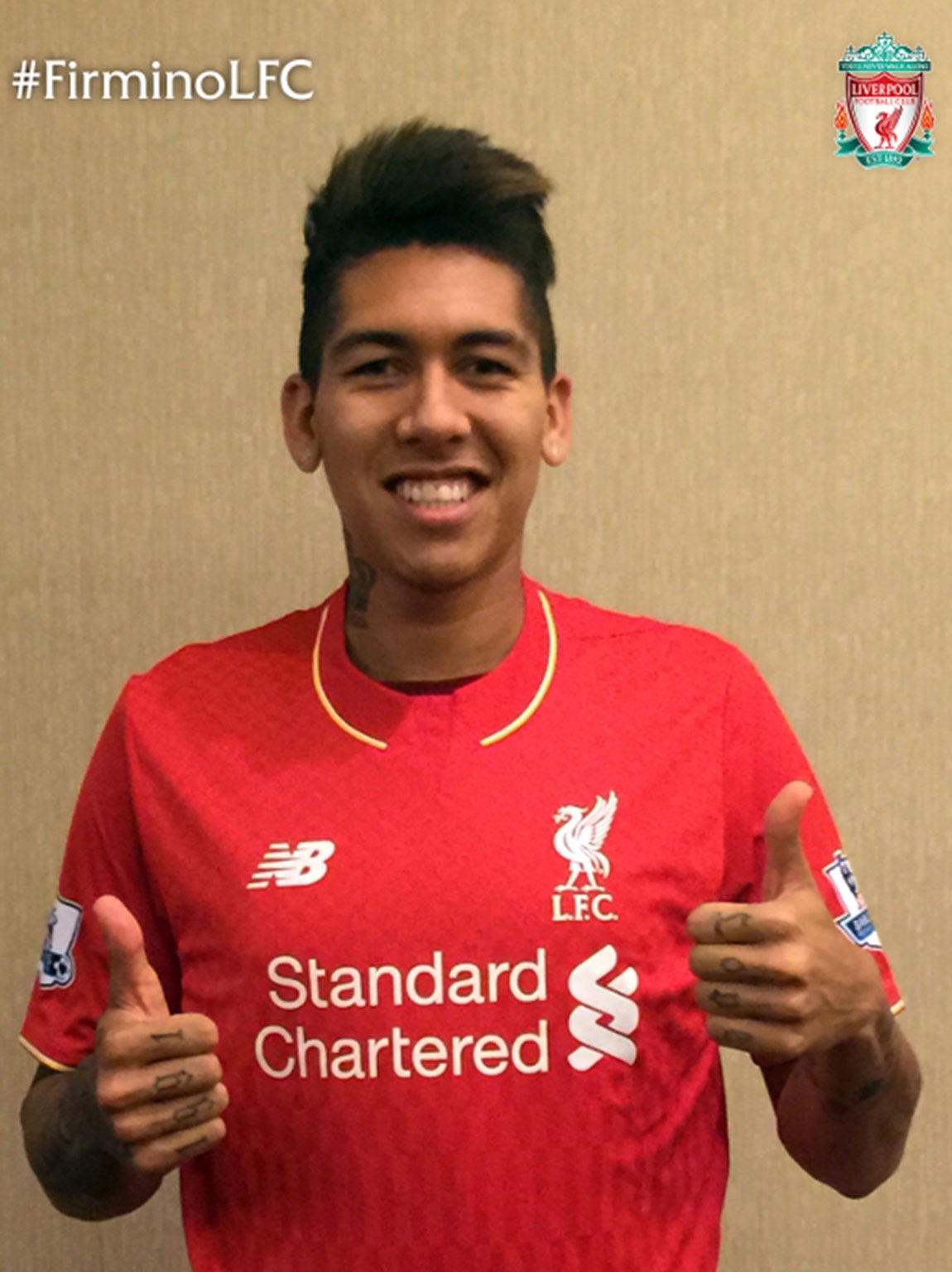 Firmino is unveiled as a Liverpool player