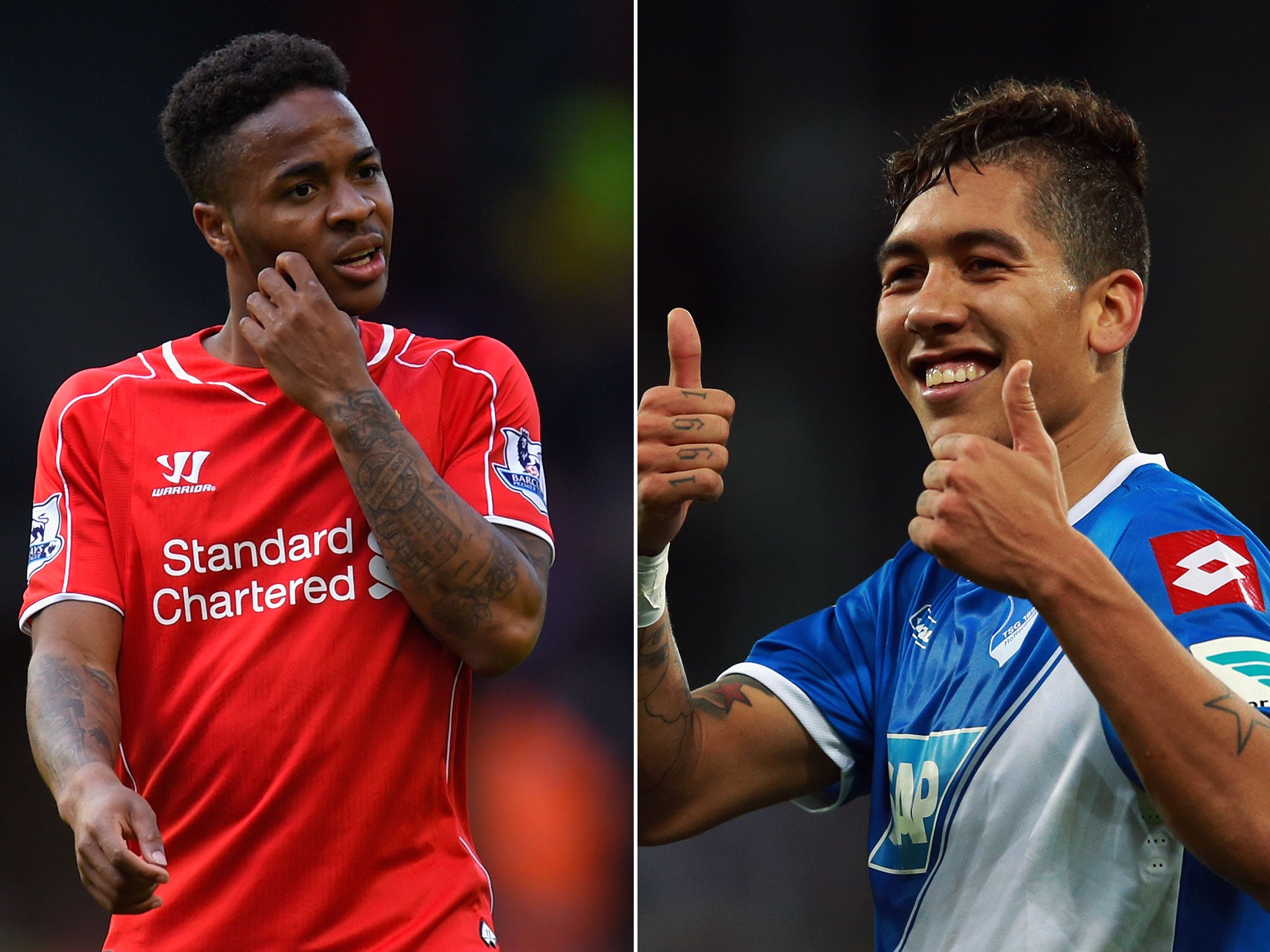 Raheem Sterling and Roberto Firmino