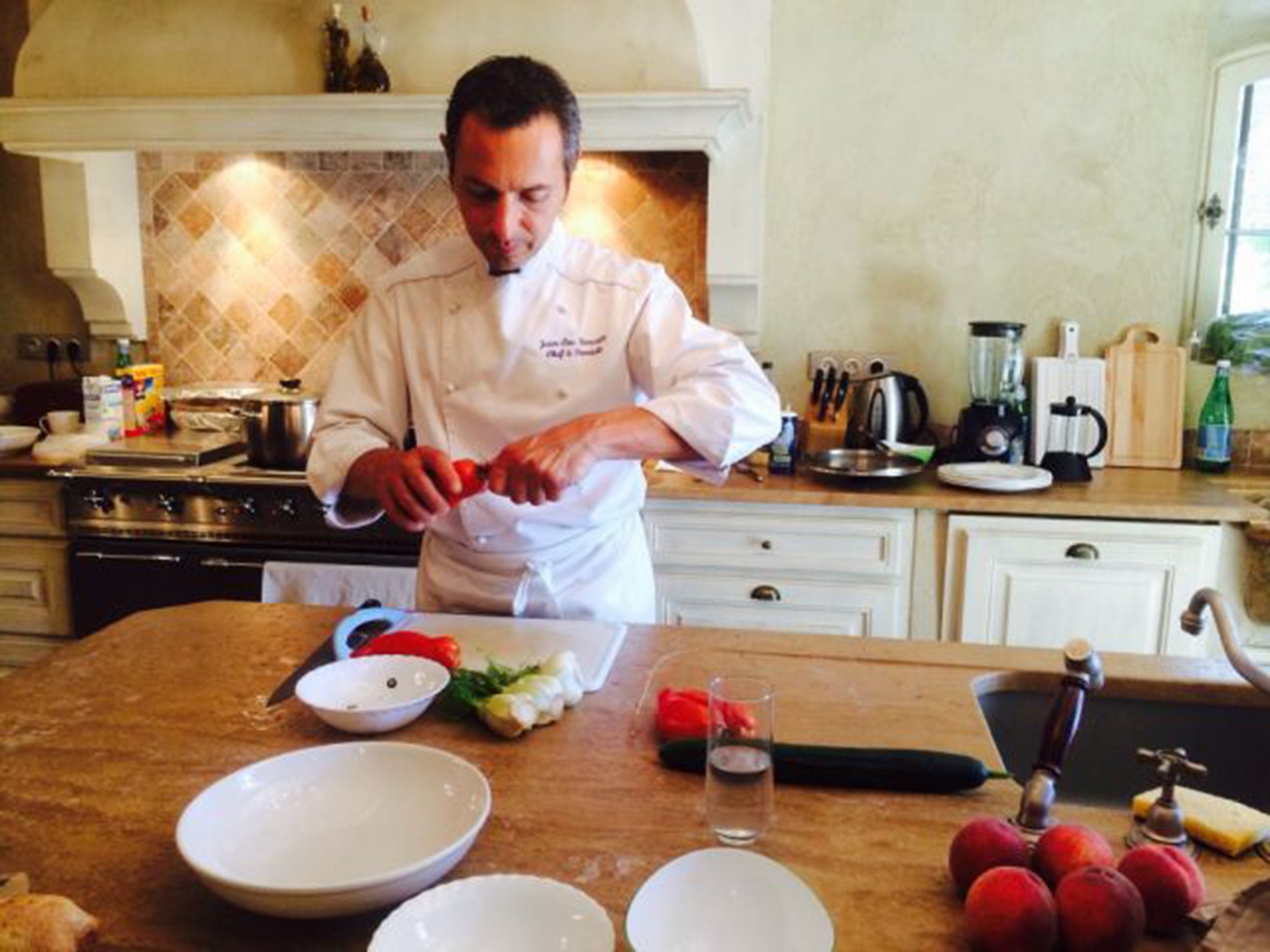 Rich pickings: Jean-Luc Roncalli, the ‘Riviera Chef’ at work in a client’s villa on the Côte D’Azur