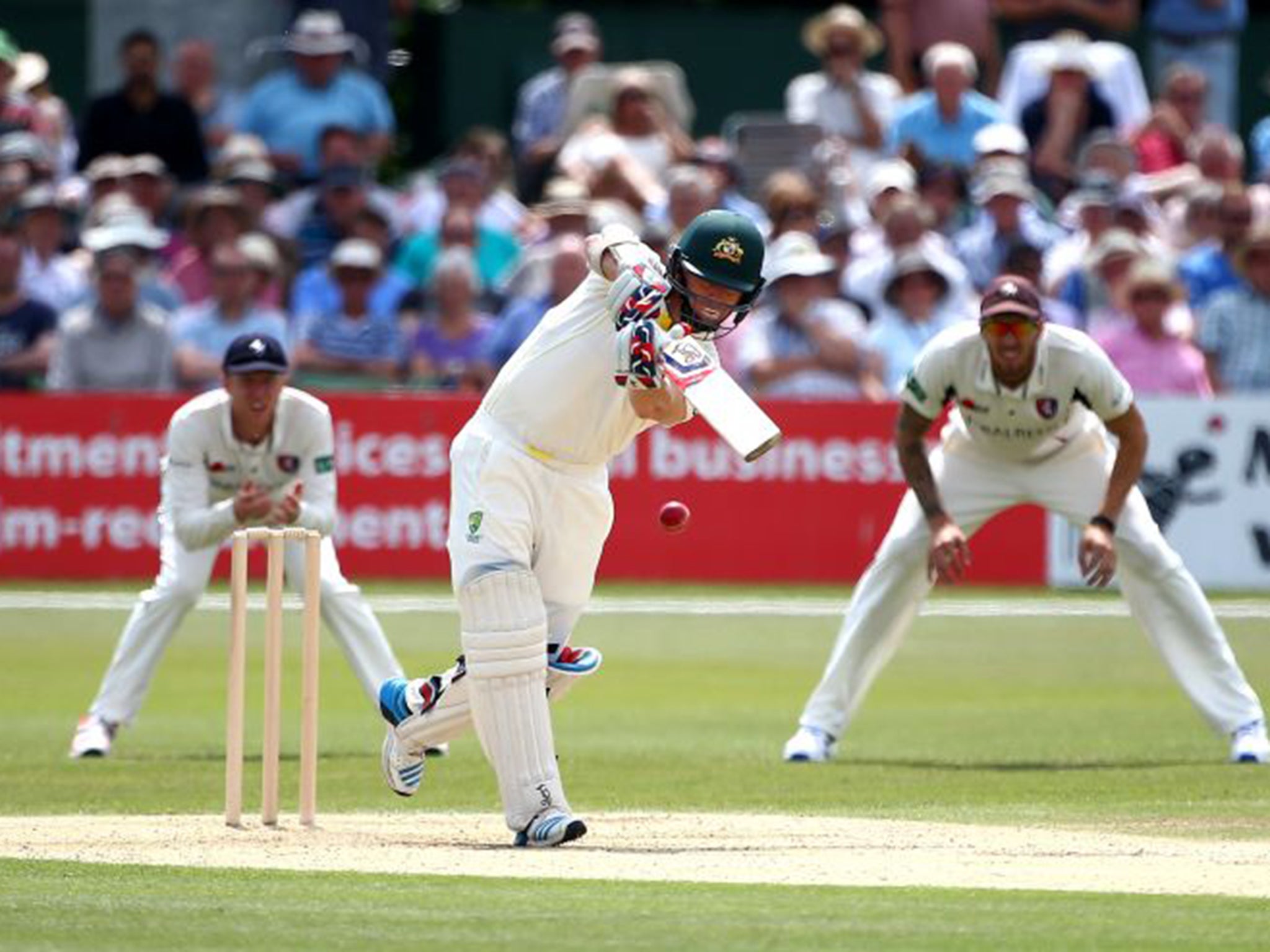 Chris Rogers on his way to a typically compact 84 against Kent