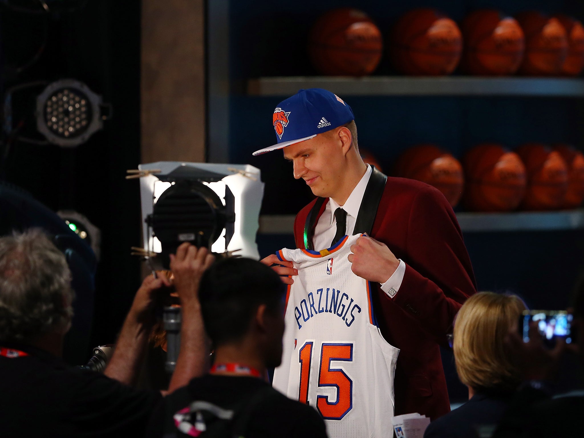 The selection of Kristaps Porzingis by the New York Knicks was booed