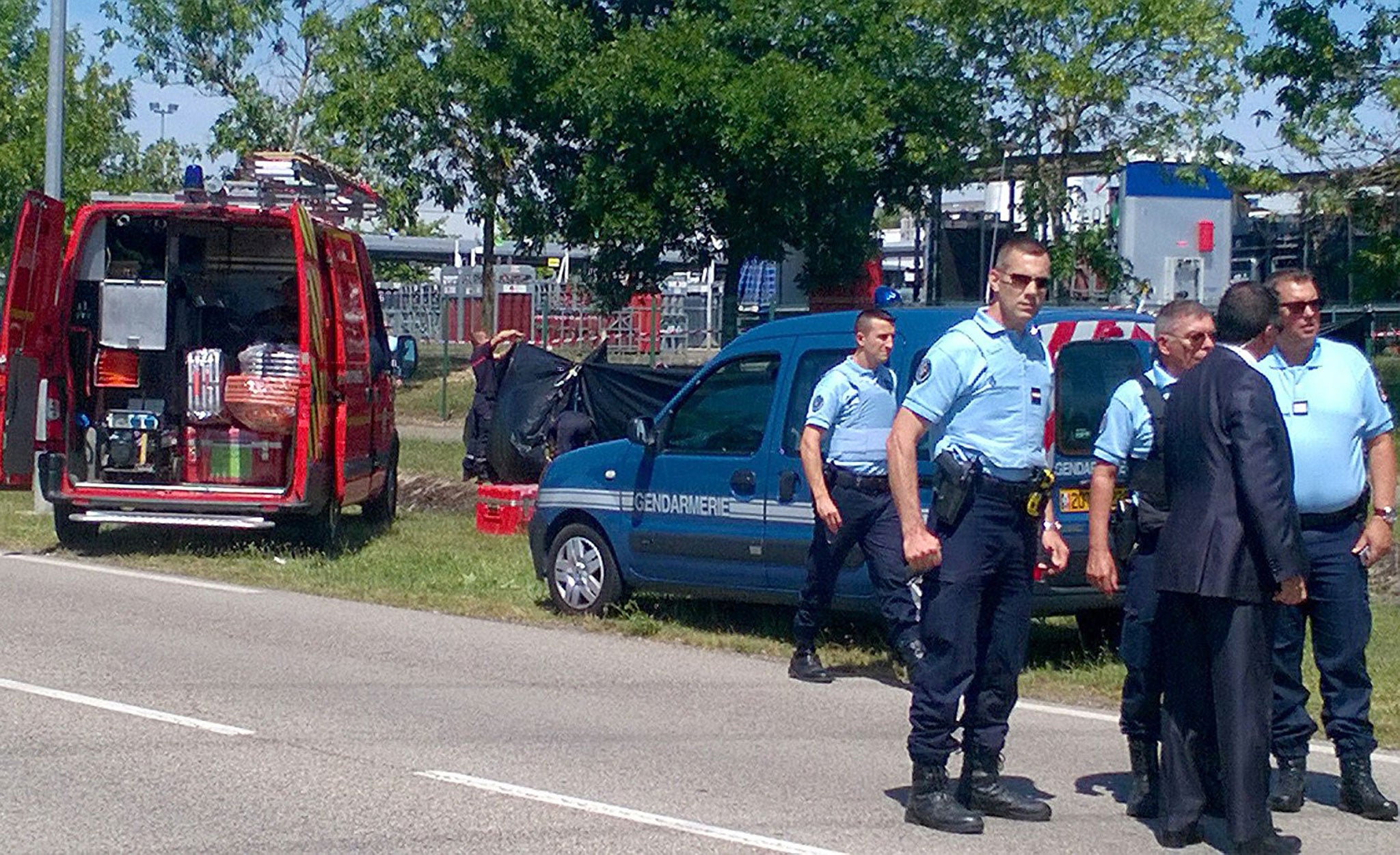 French police cordon off the area of the attack