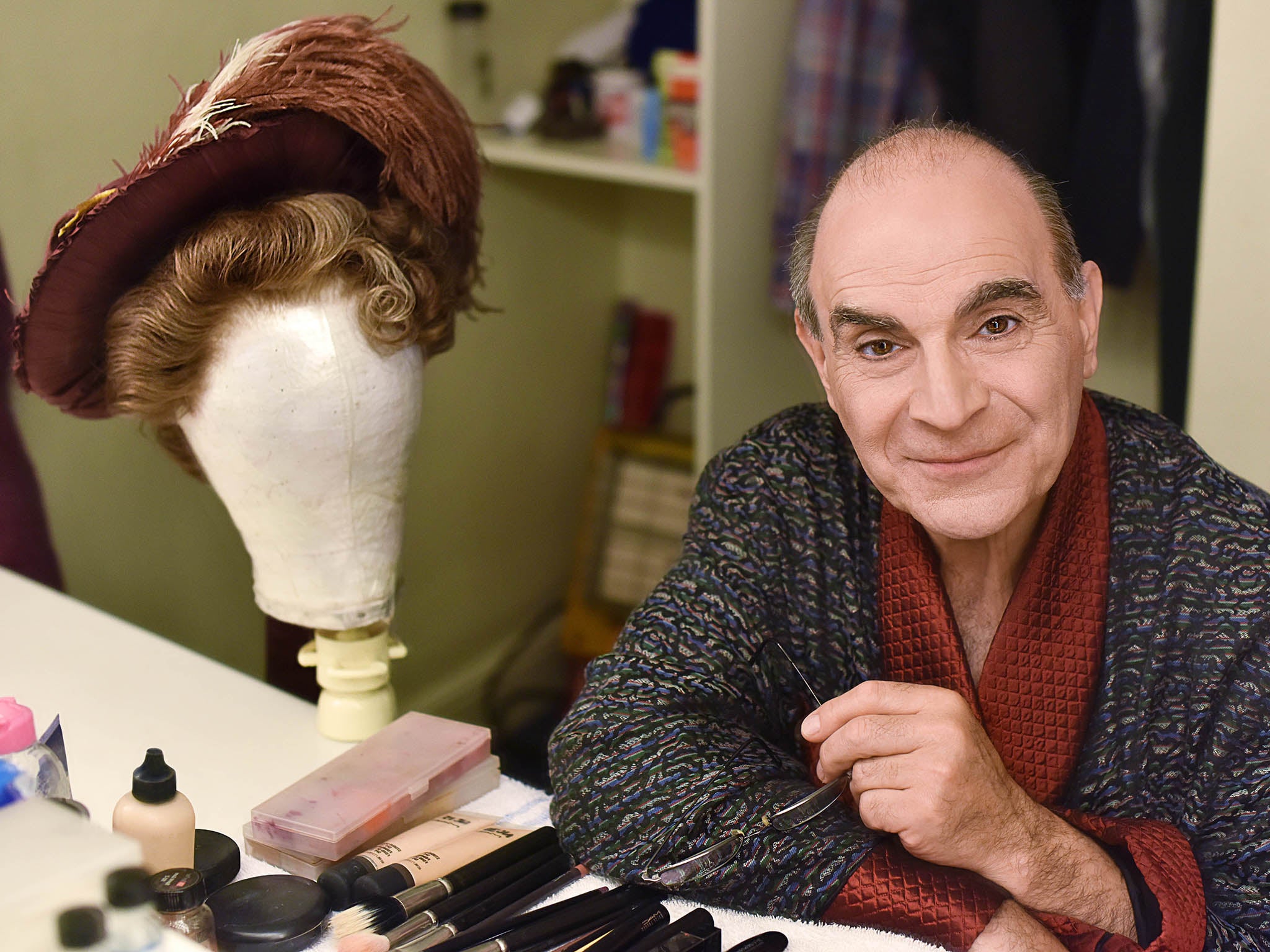 David Suchet in his dressing room