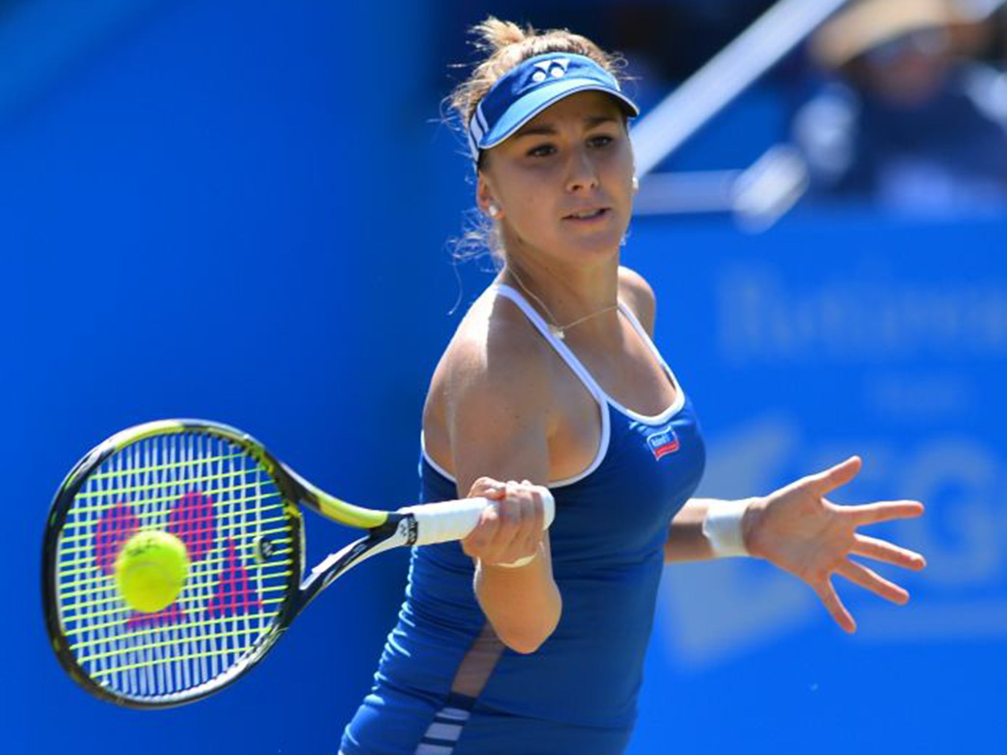 Swiss timing: Belinda Bencic returns with interest during her three-set victory